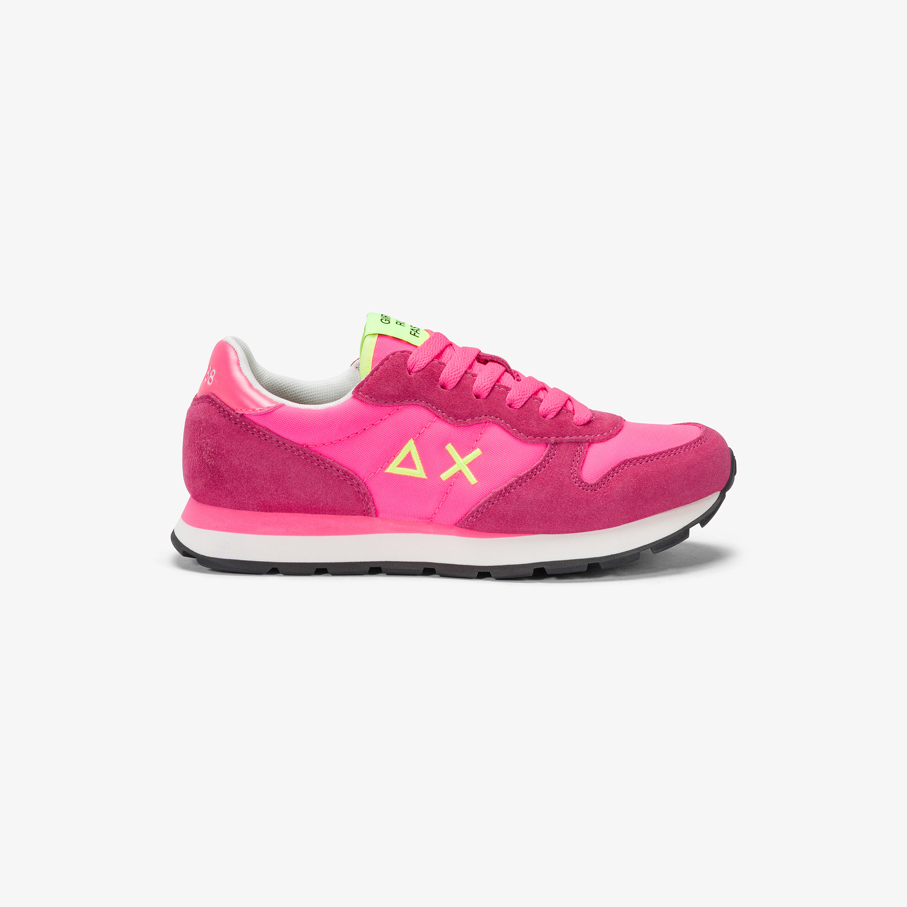 Girls’ Ally fluorescent fuchsia suede and nylon sneaker