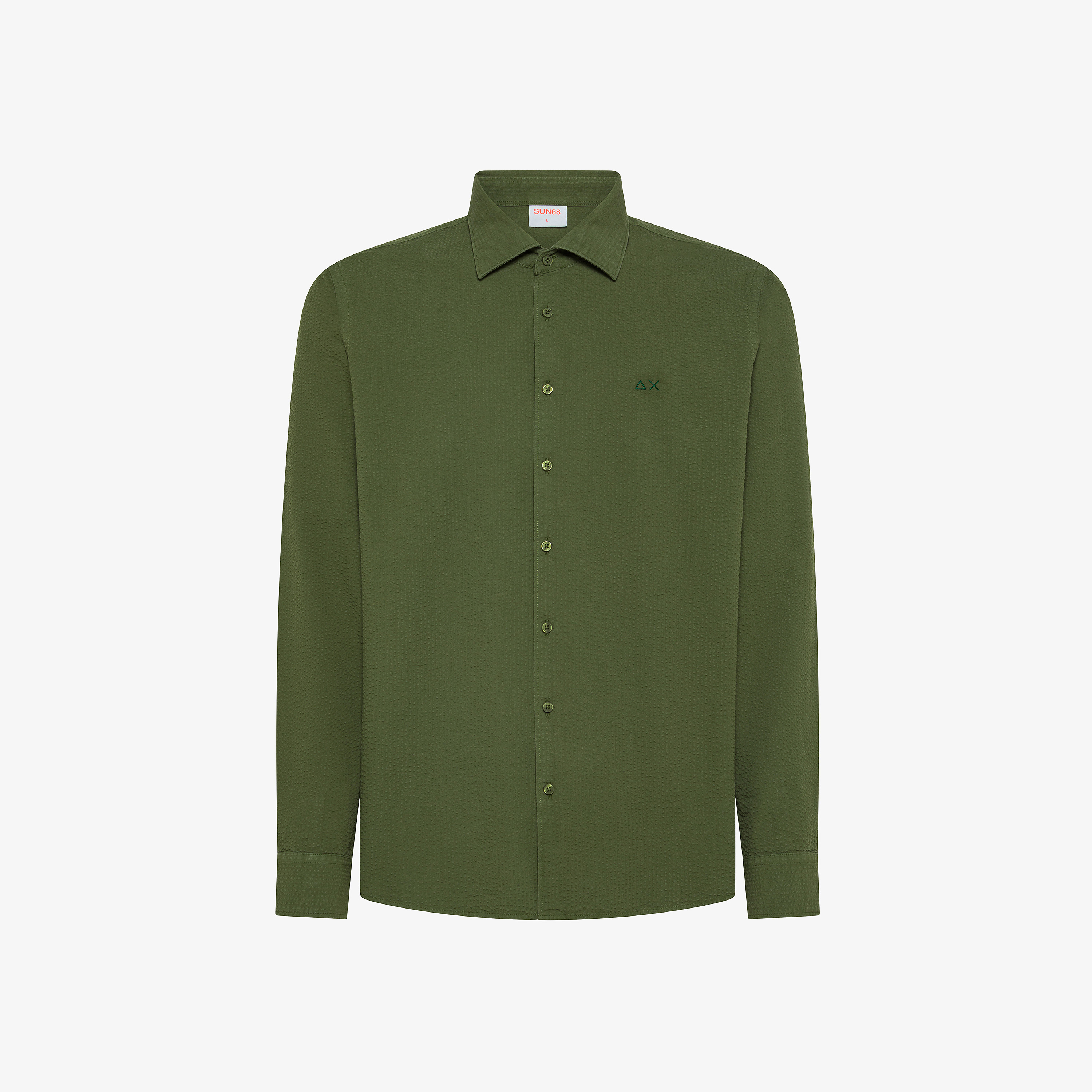 Shirt seersucker solid l/s