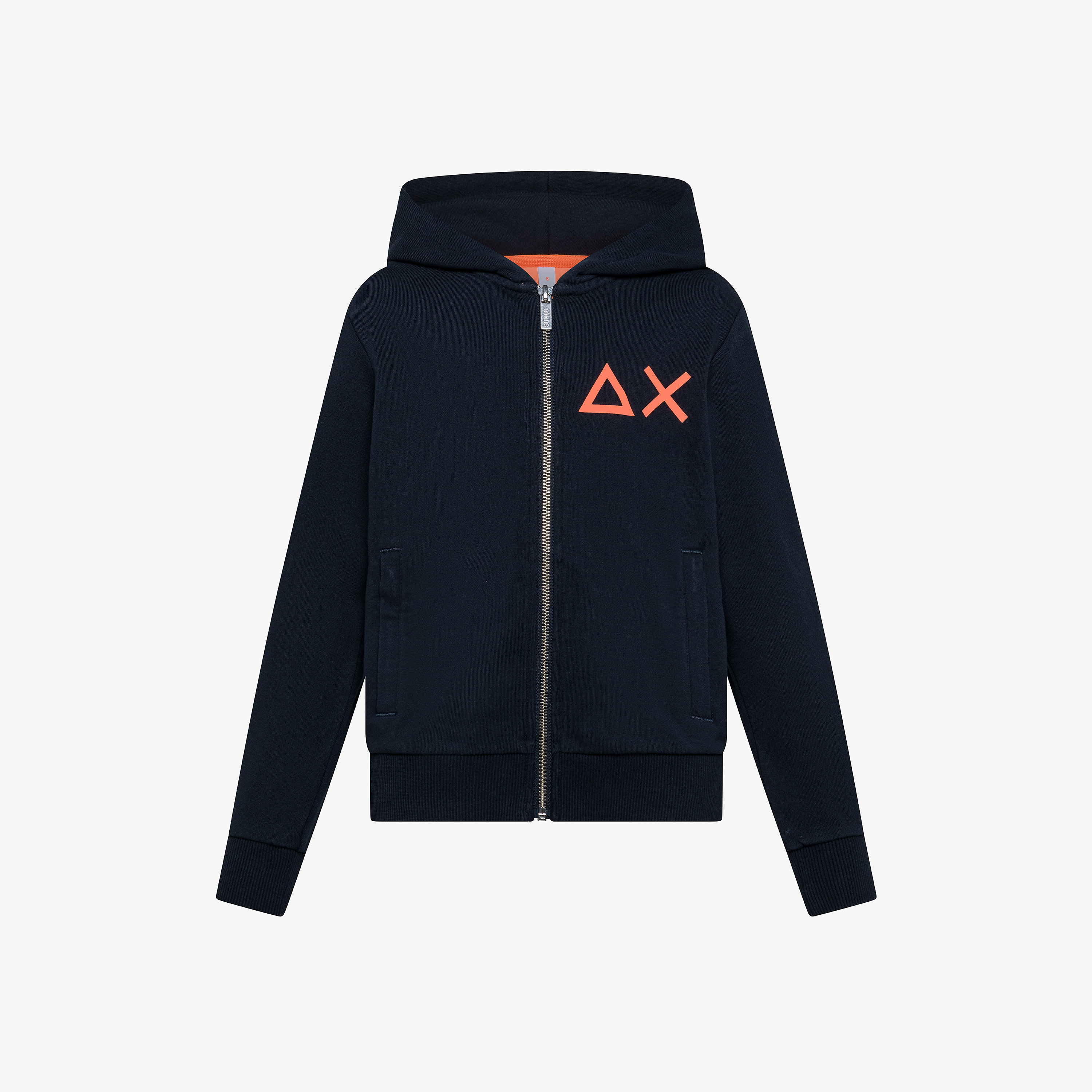 Felpa blu navy con stampa fluo