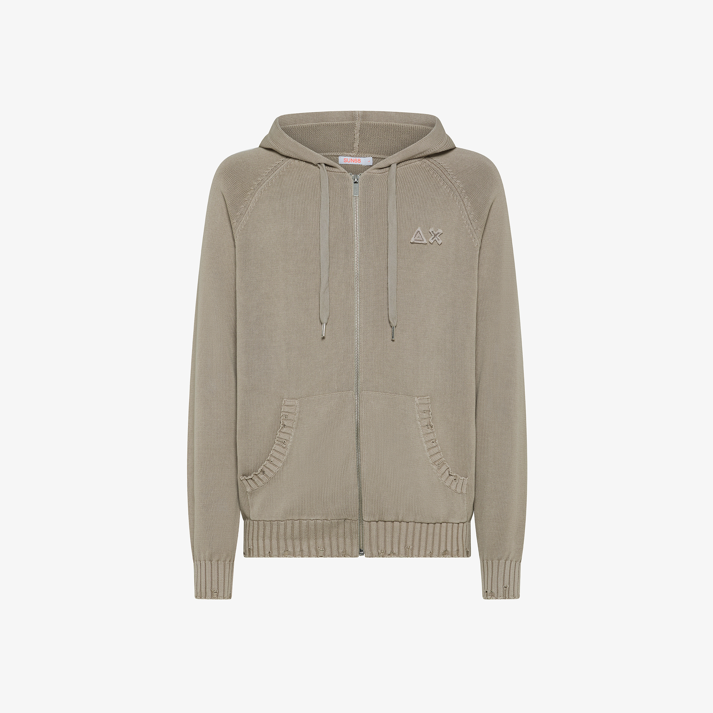 Maglia hoodie stone con trattamento vintage