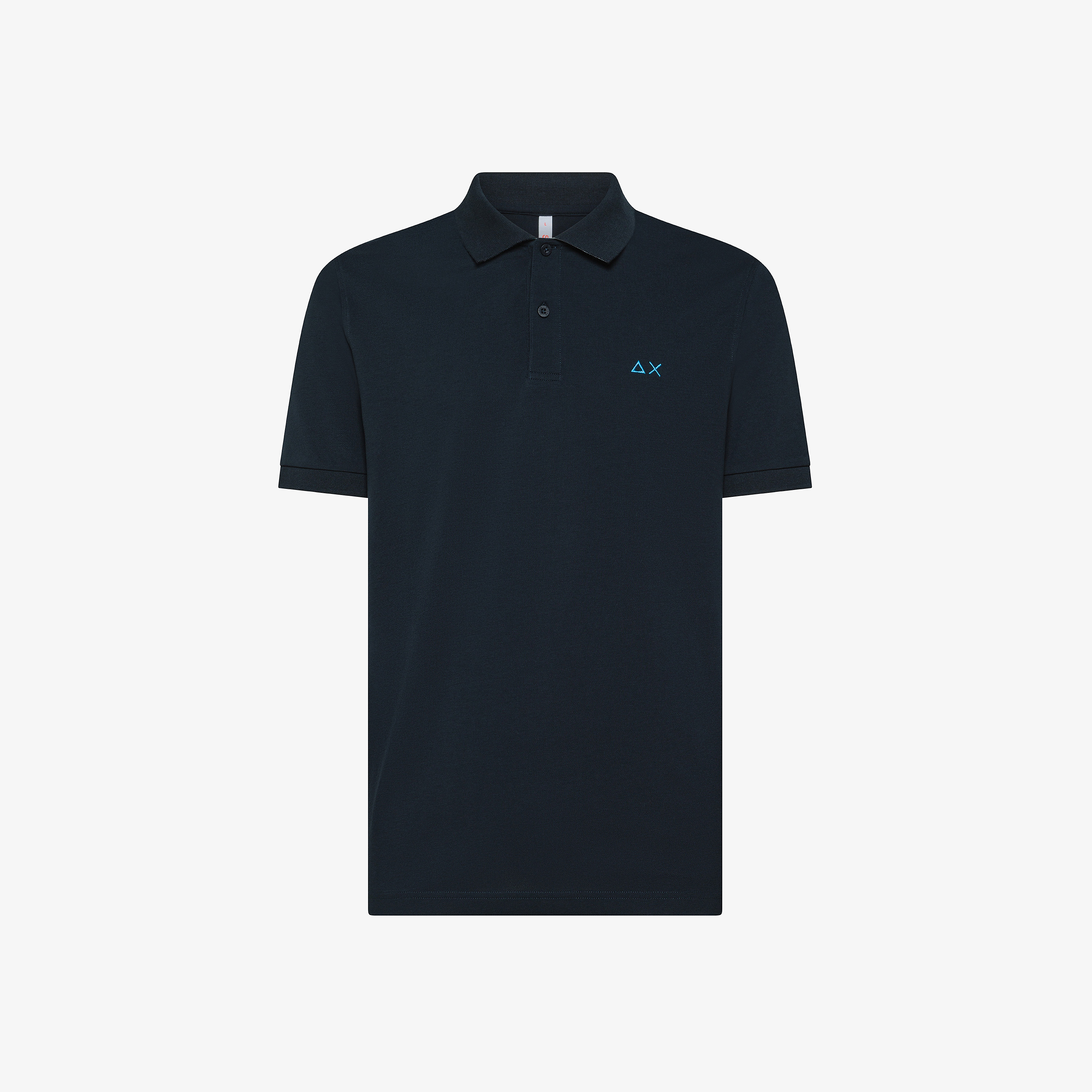 Polo blu navy con stampa floreale