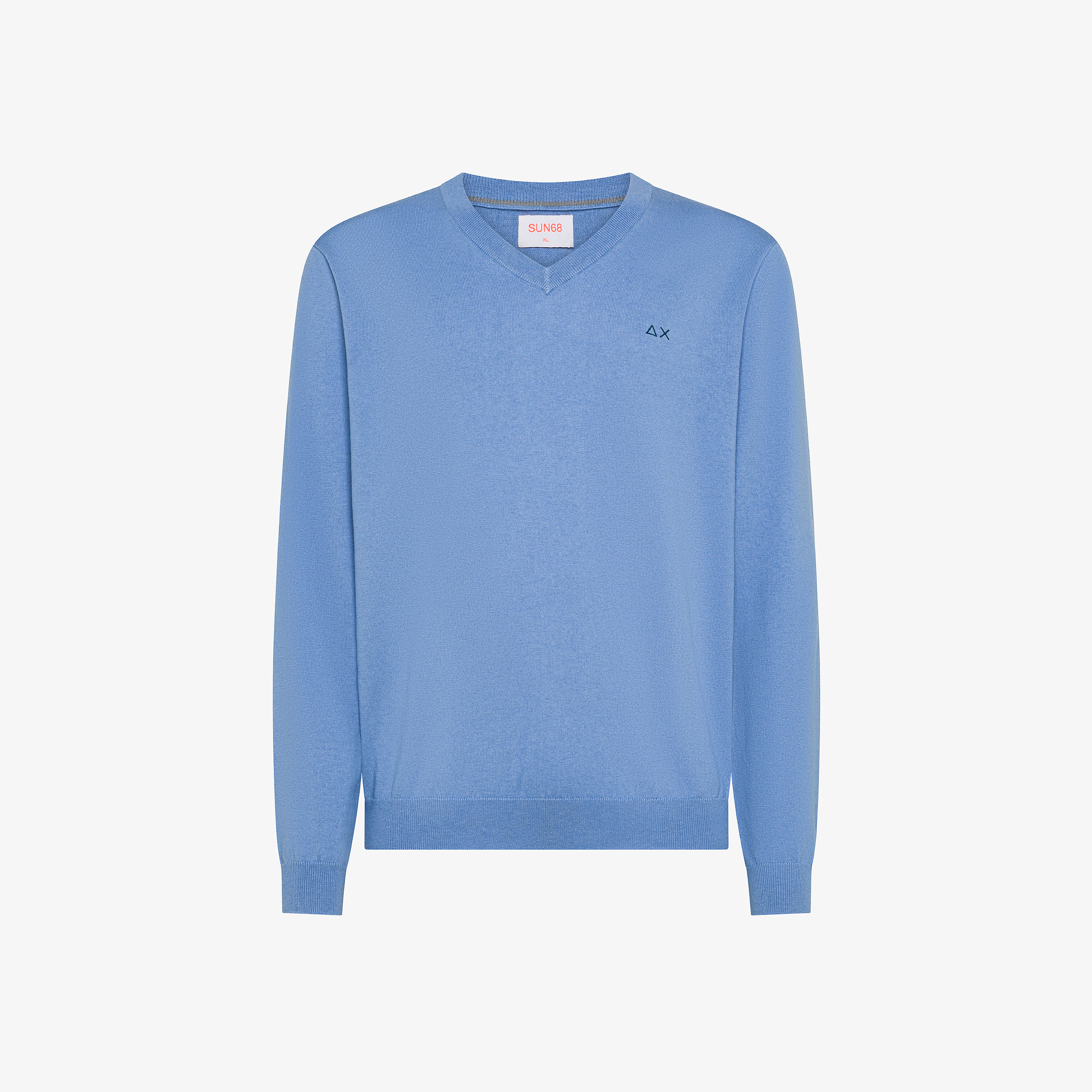 Maglia in lana e cotone con scollo a V avio