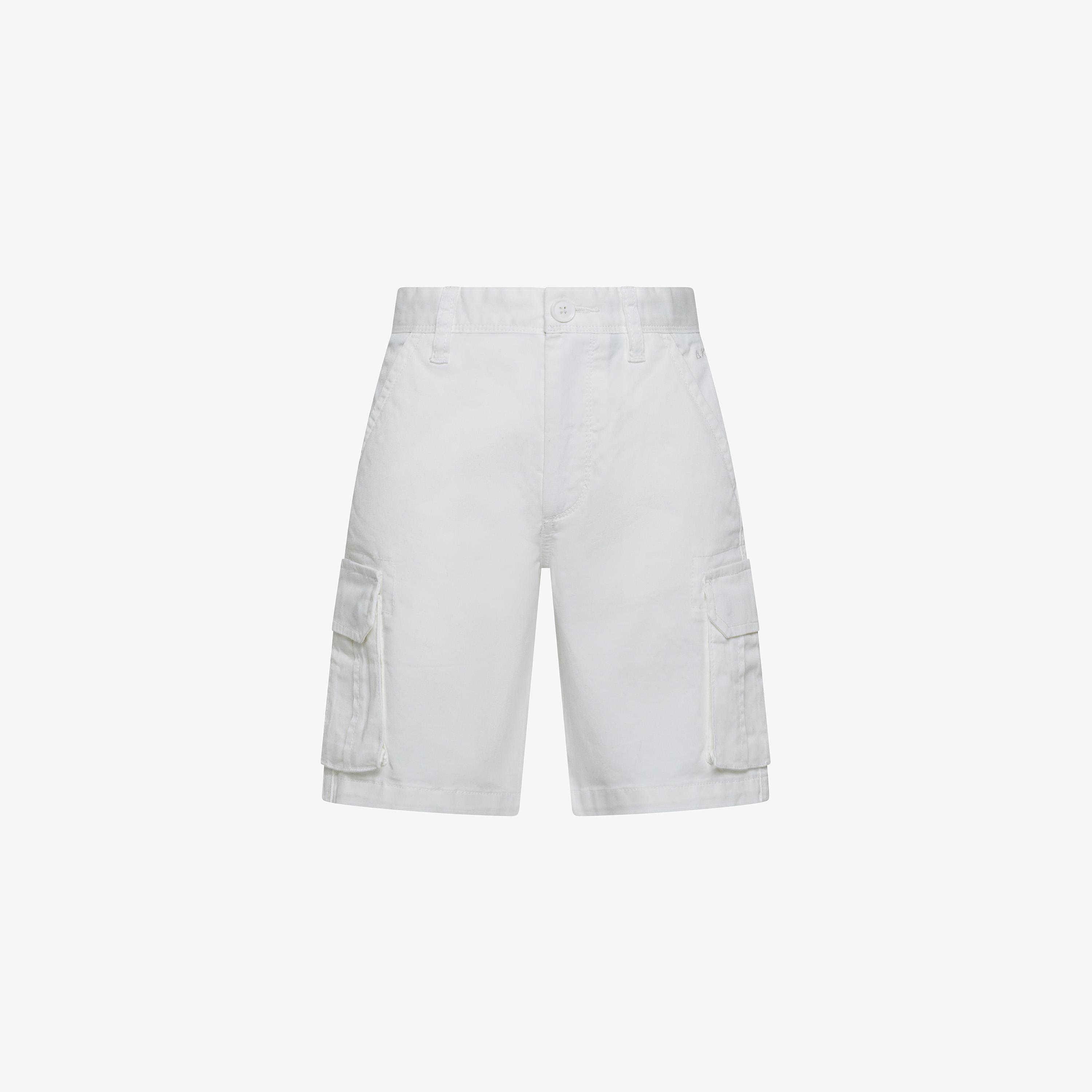 Off white cotton cargo shorts