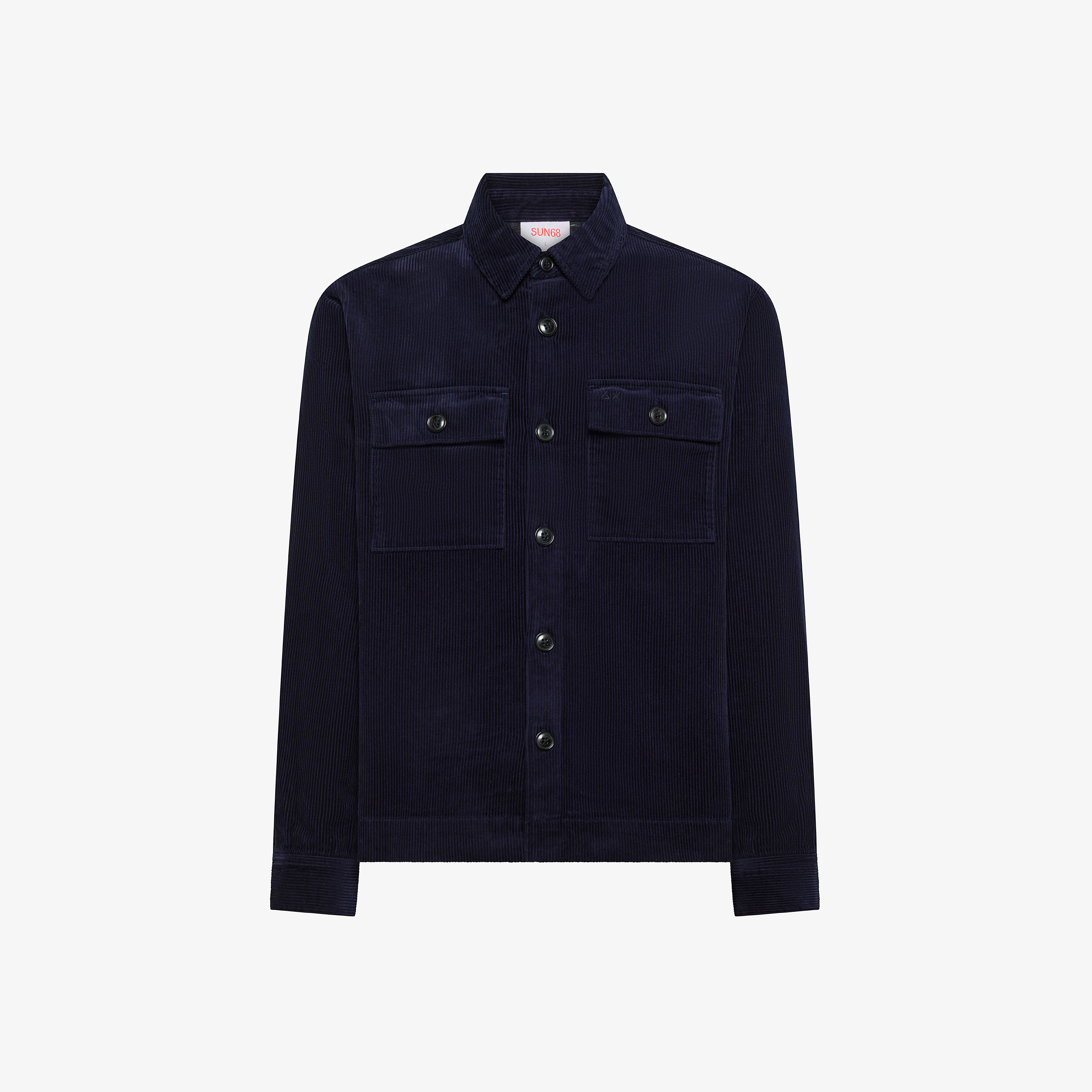 Giacca overshirt in velluto di cotone navy blue