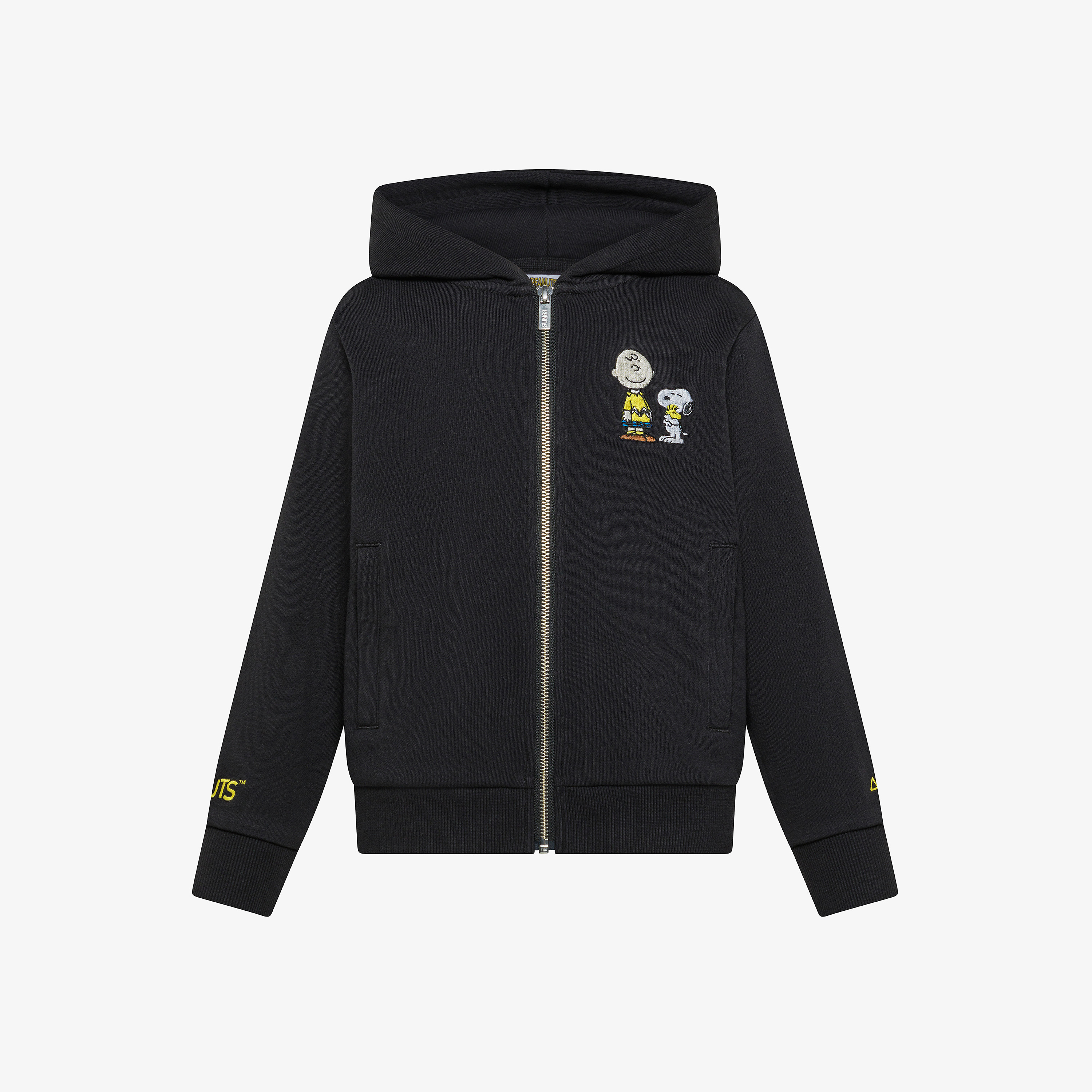 Felpa Peanuts in cotone con zip nero