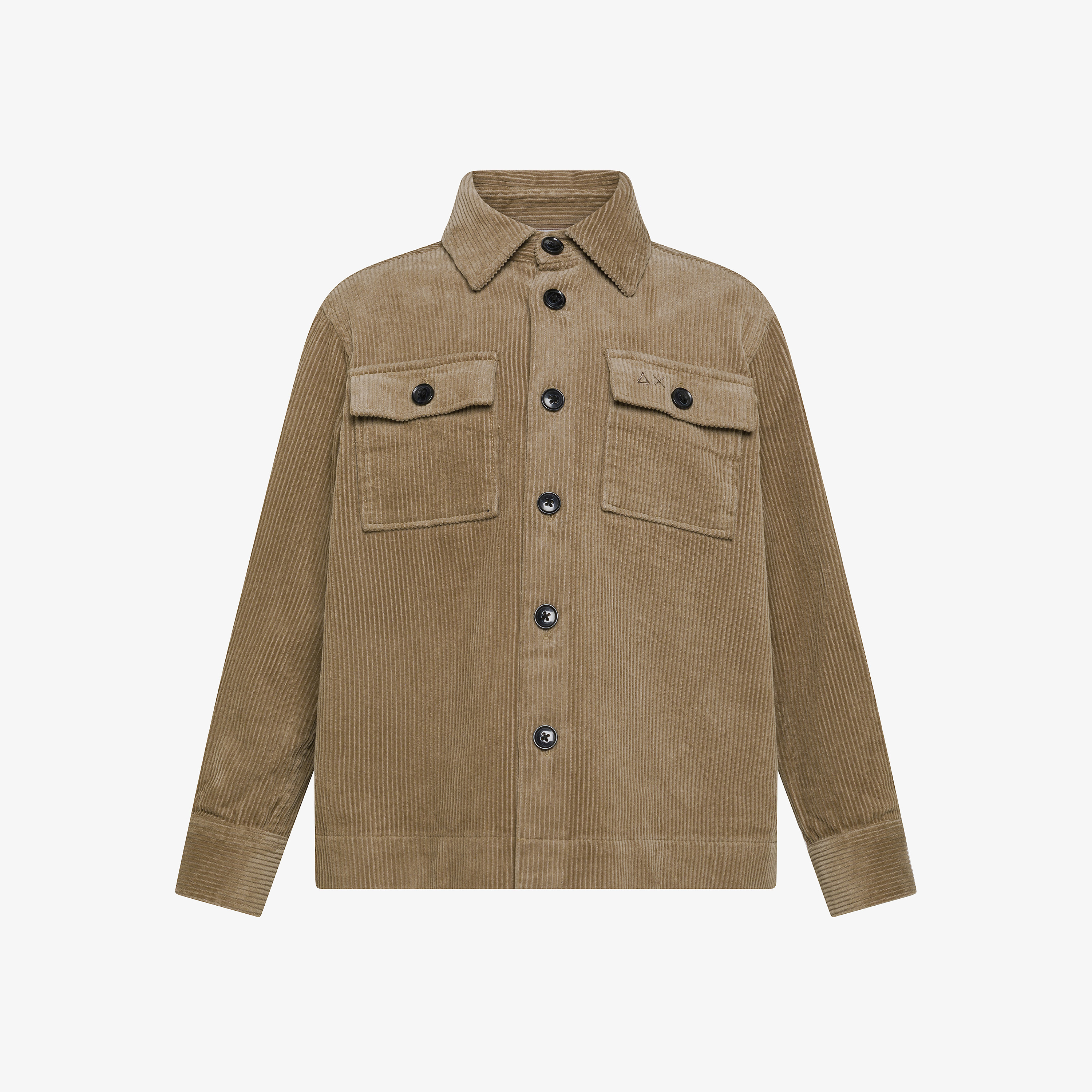 Giacca overshirt in velluto beige