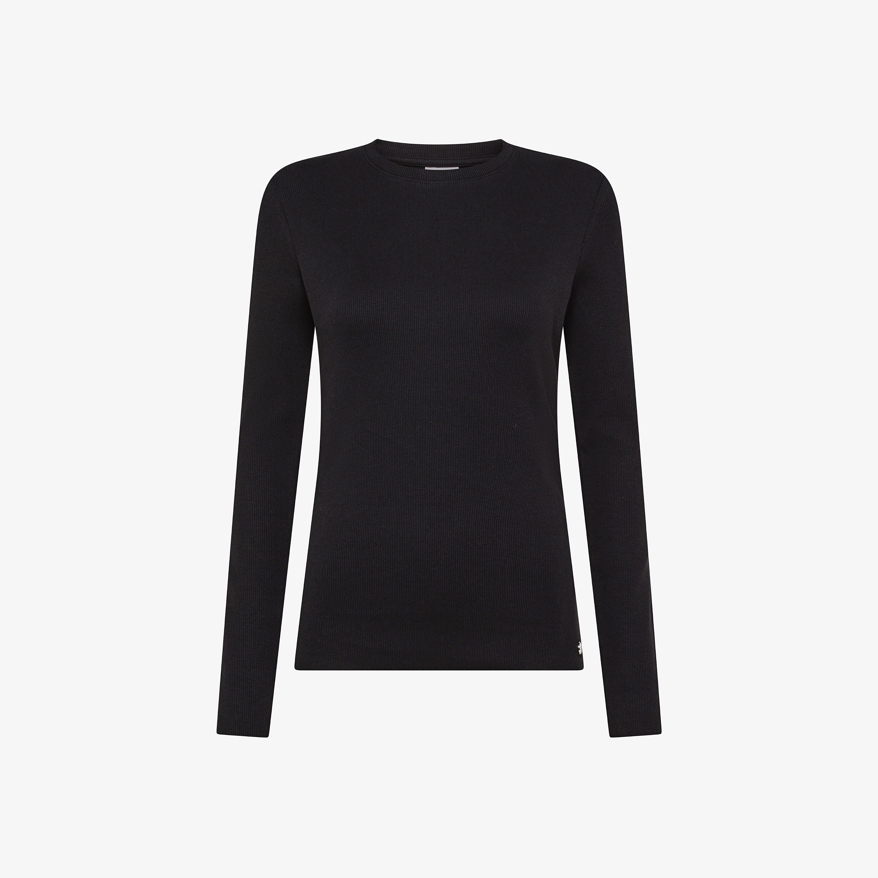 Black ribbed cotton t-shirt
