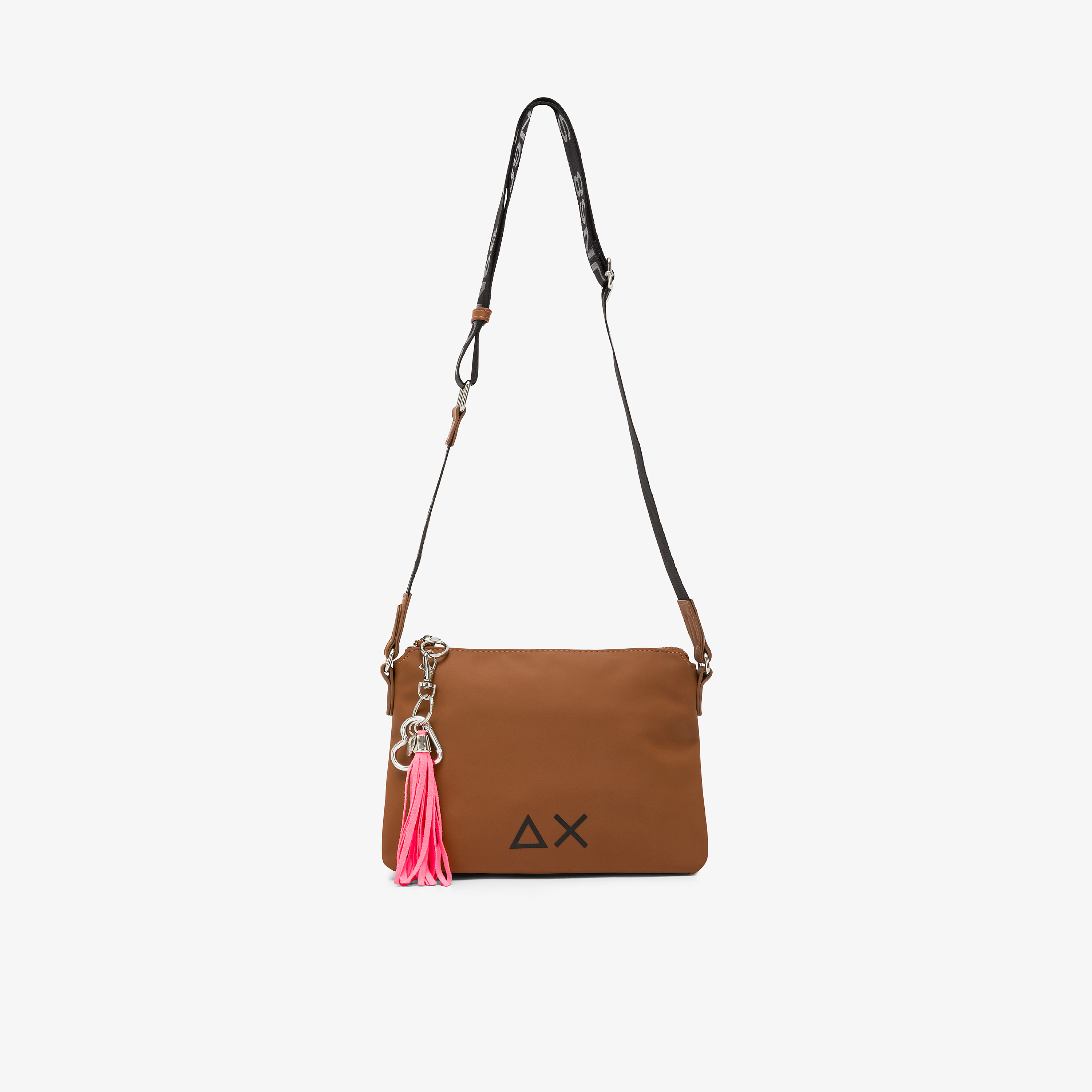 Borsa crossbody in nylon volpe