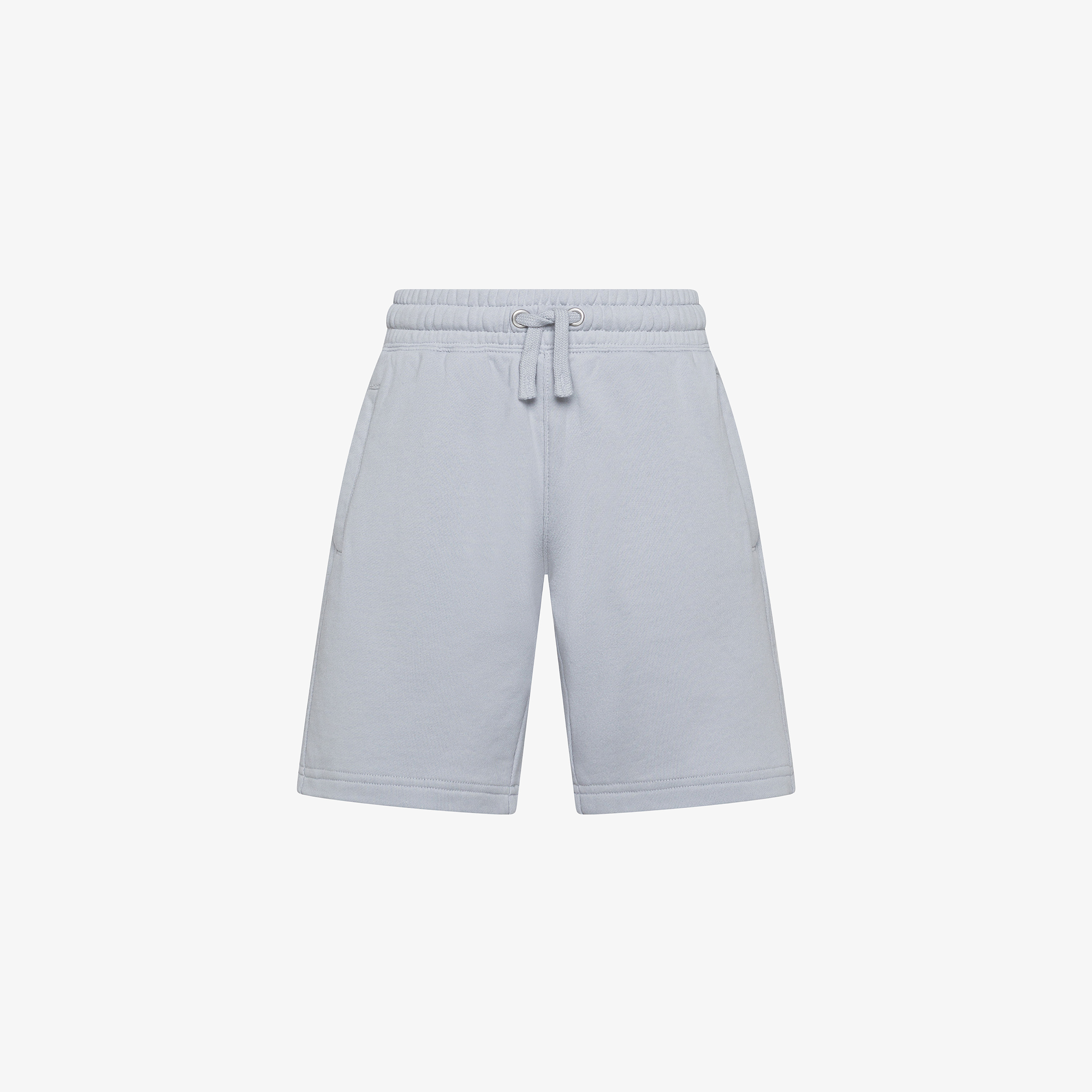 Light grey cotton fleece Bermuda shorts