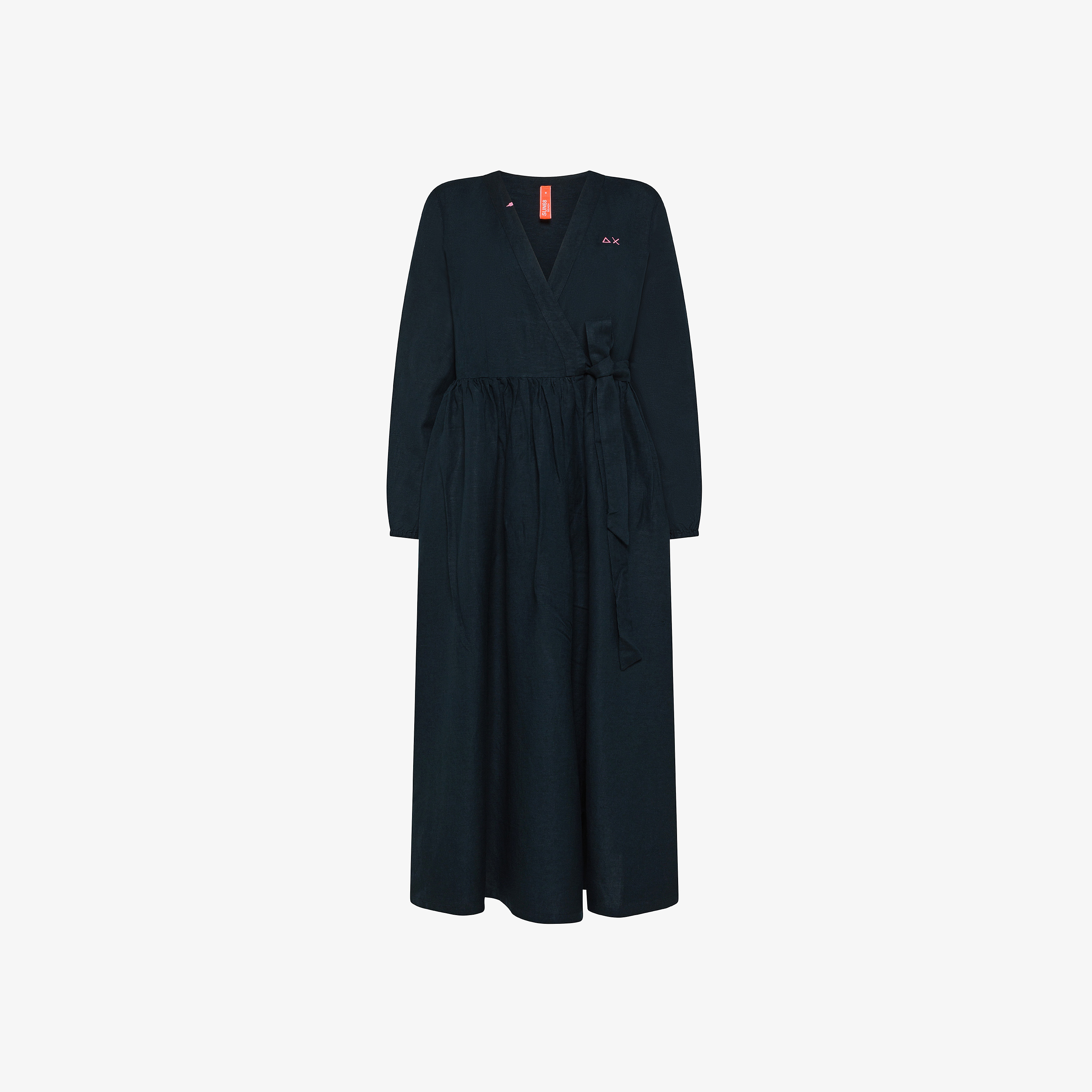 Navy blue linen dress
