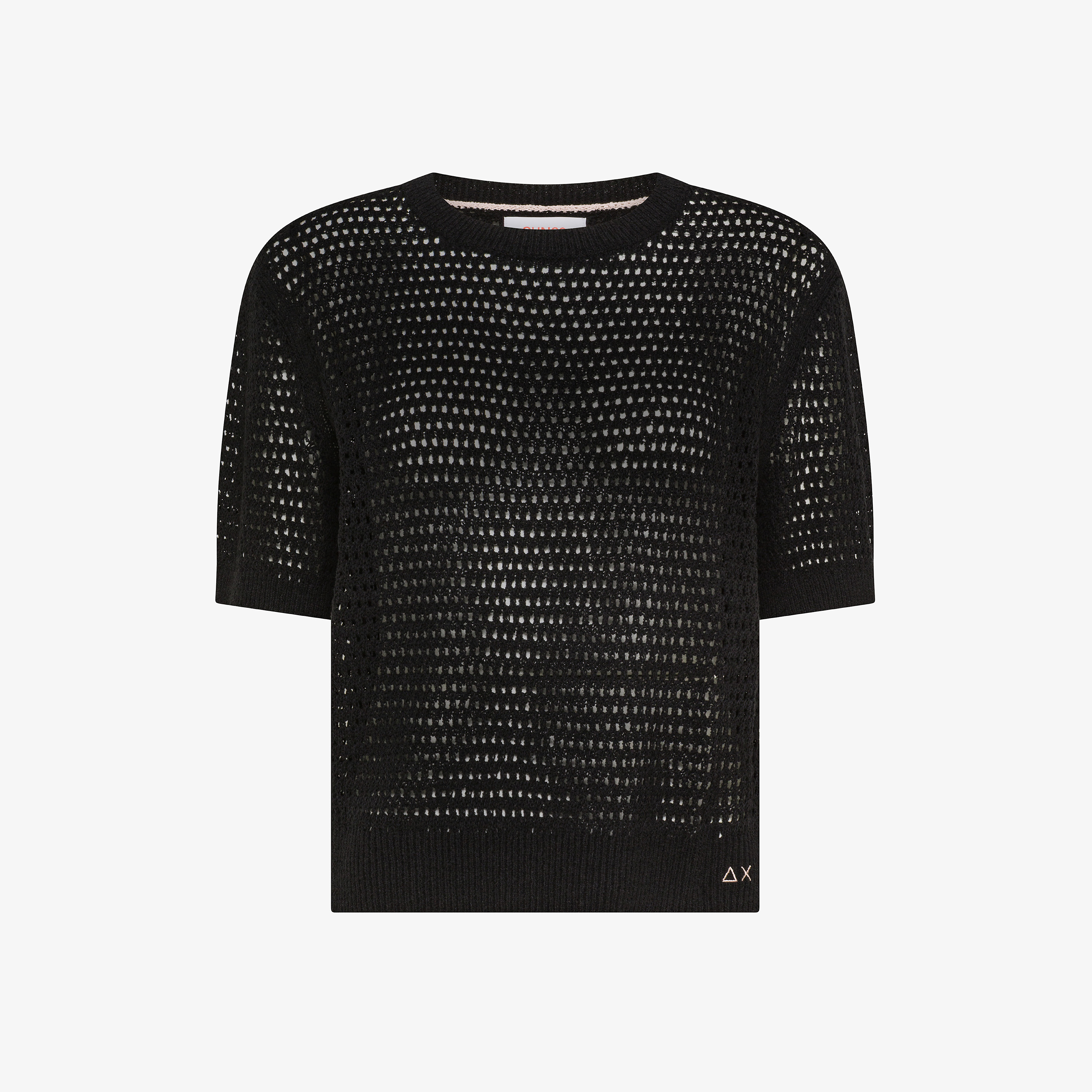 T-shirt in maglia di cotone nero