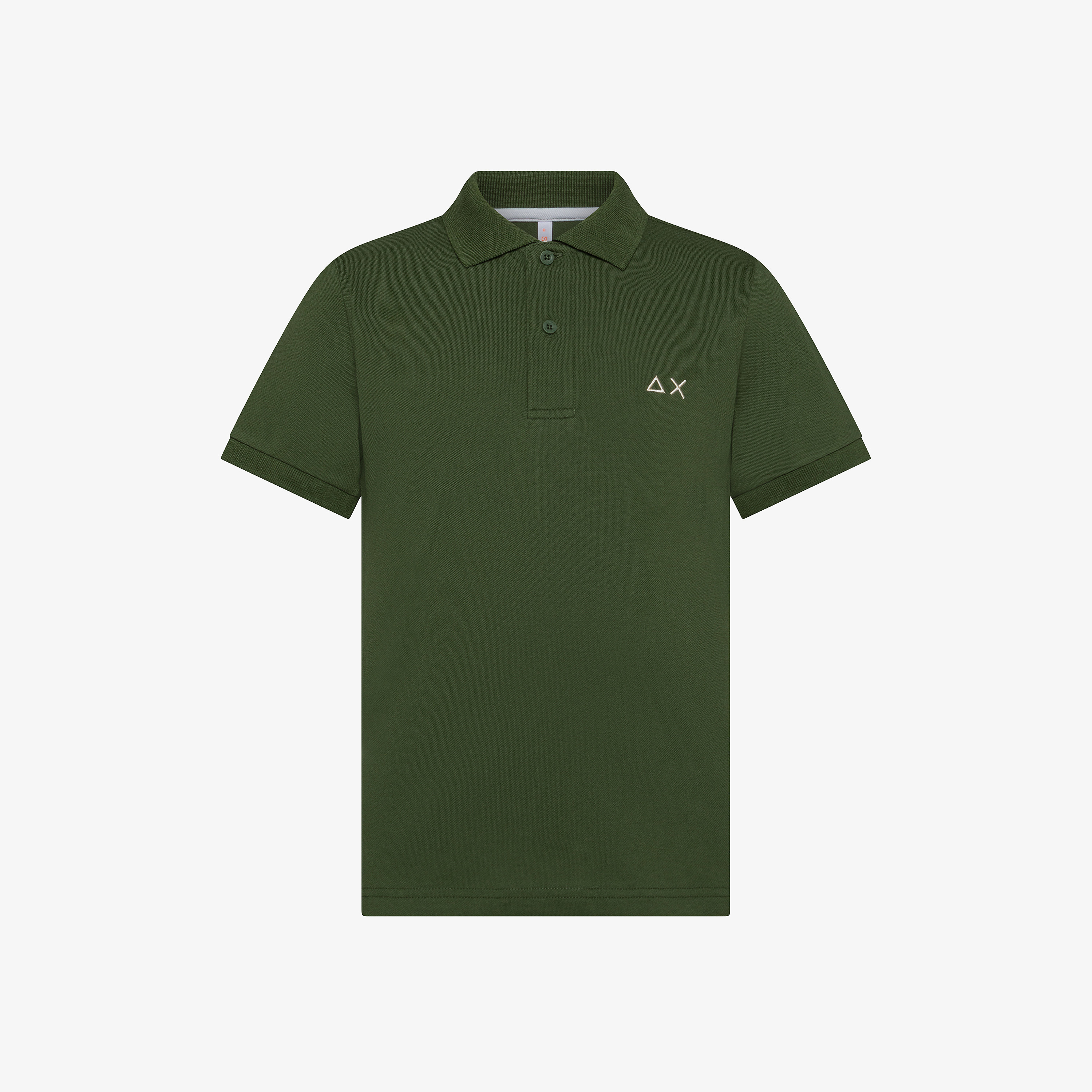 Polo verde scuro con logo ricamato