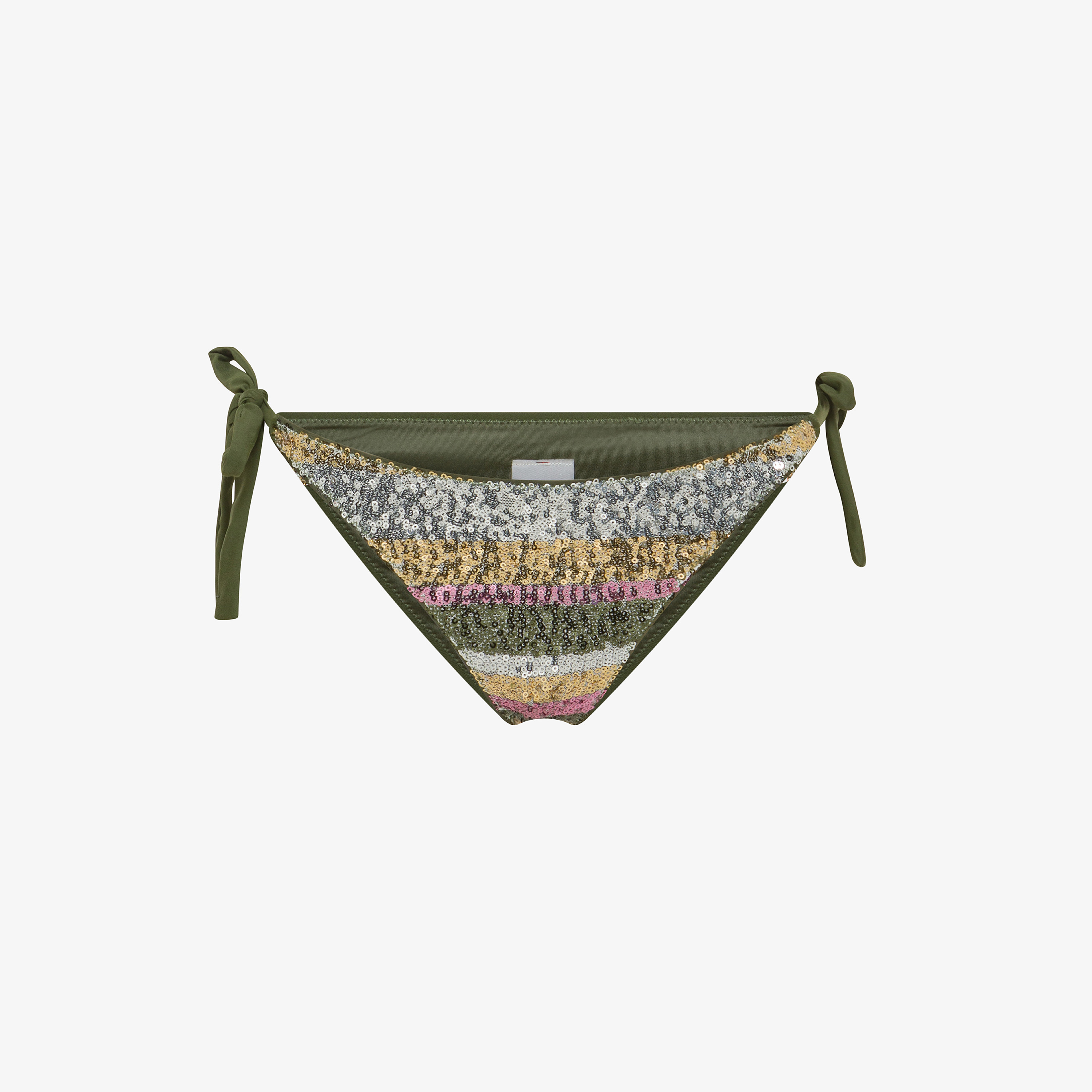 Dark green and fuchsia sequin bikini briefs
