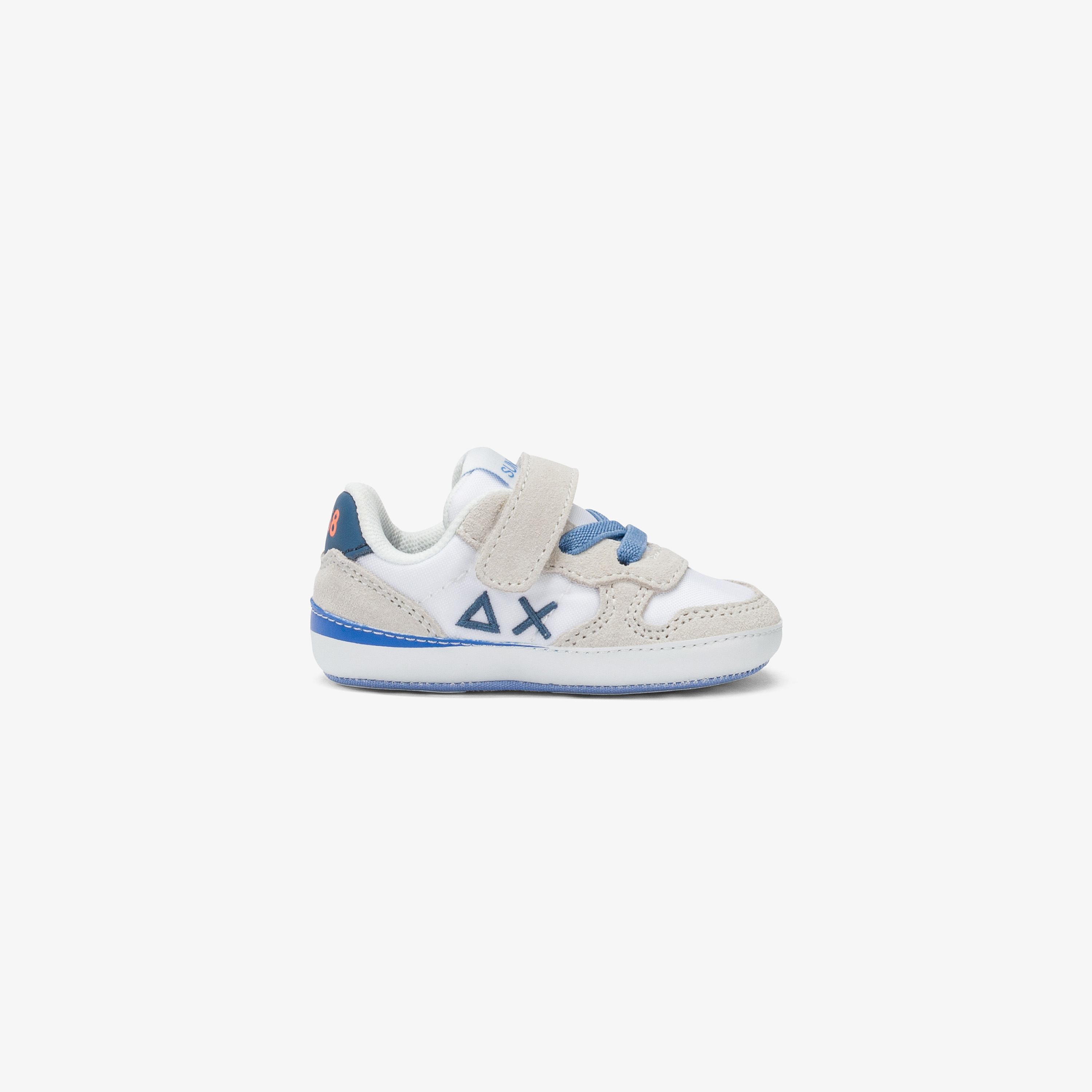 Boys’ Tom white nylon and suede sneaker