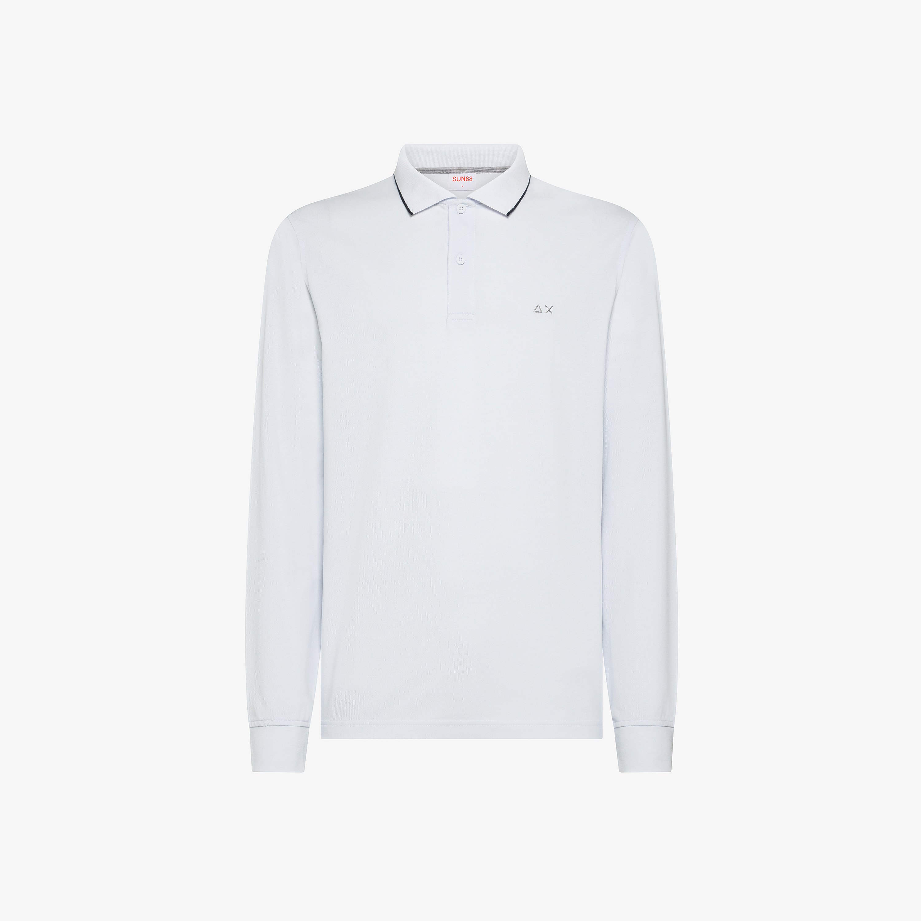 White cotton piqué polo shirt with logo