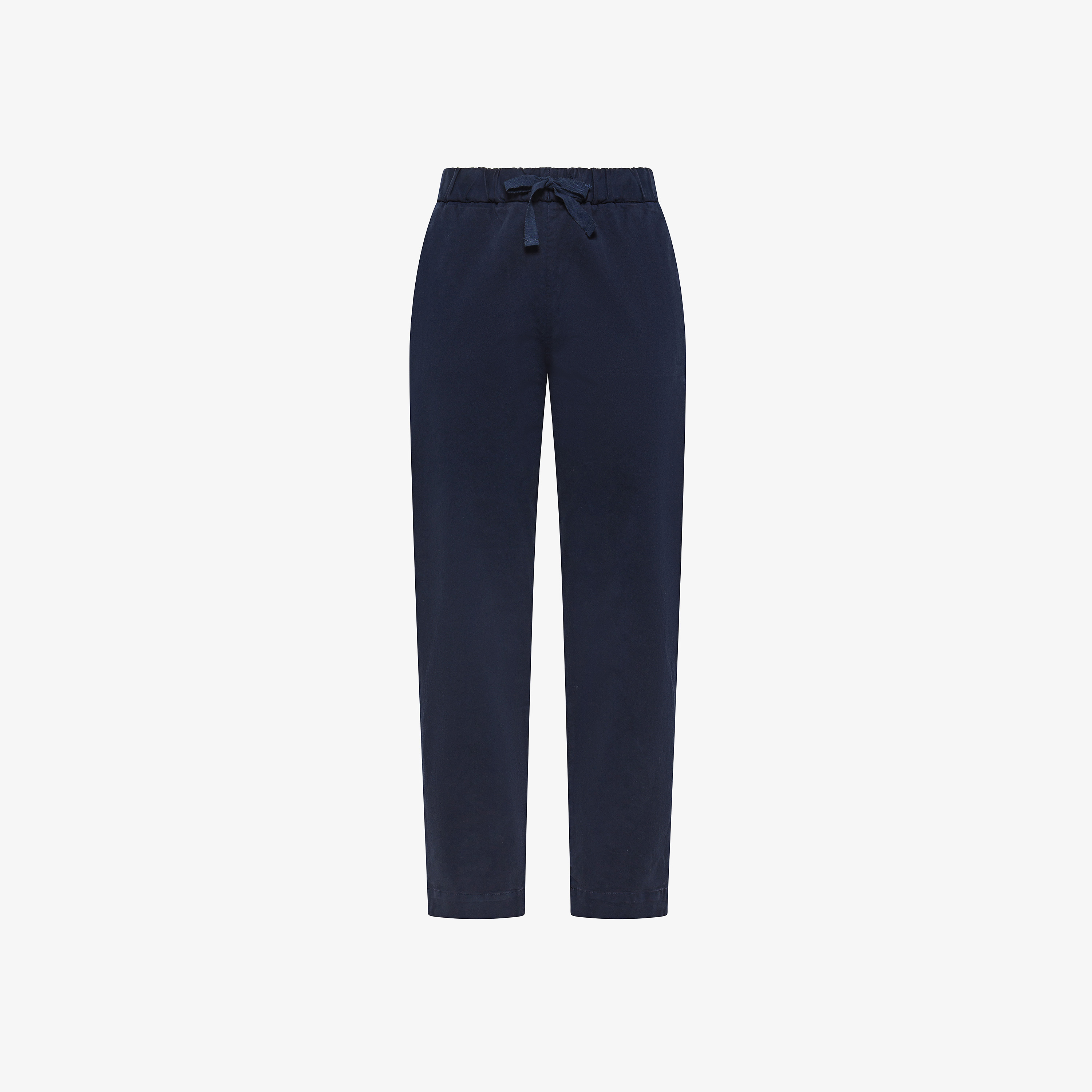 Pantaloni in cotone stretch con coulisse navy blue