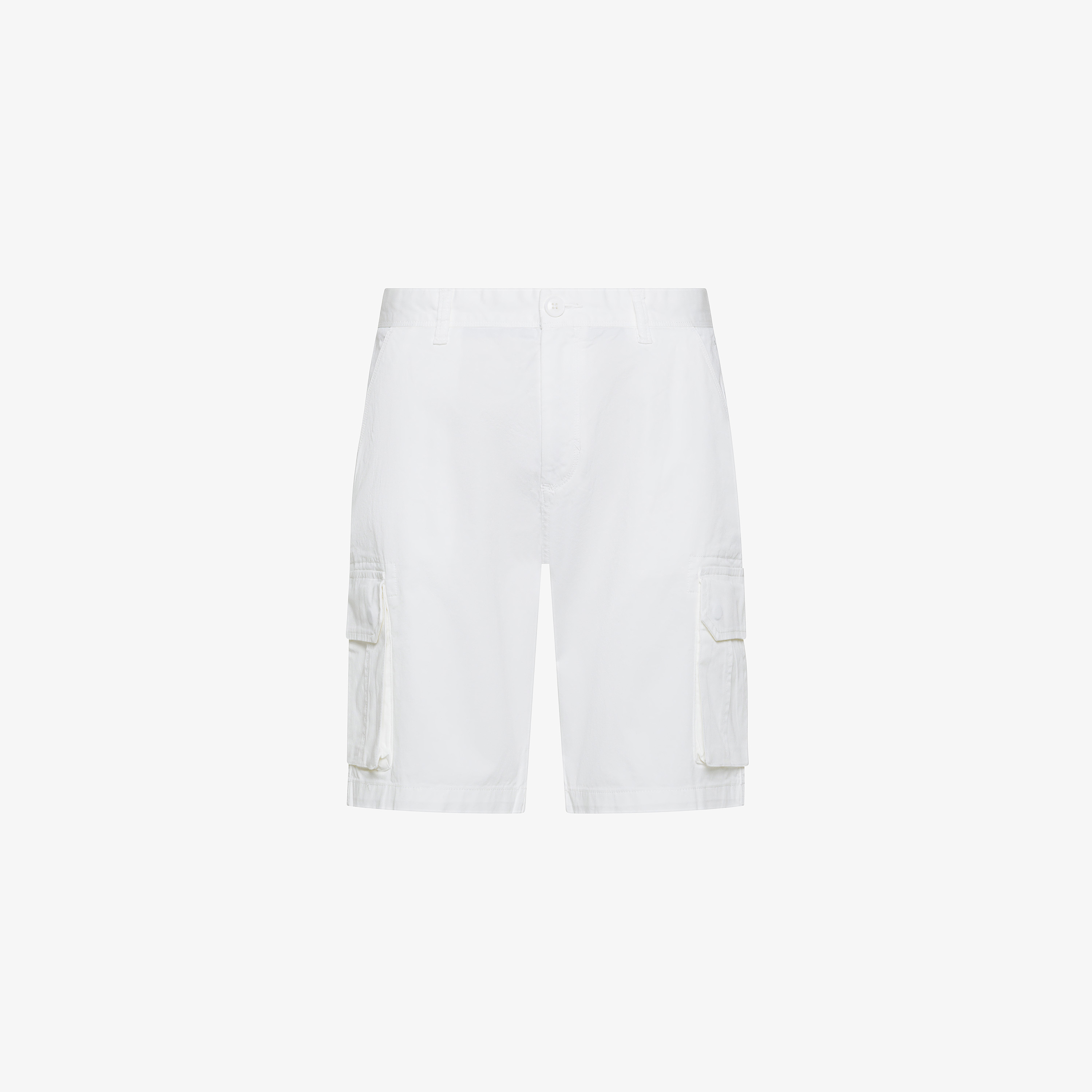Bermuda cargo in cotone bianco panna