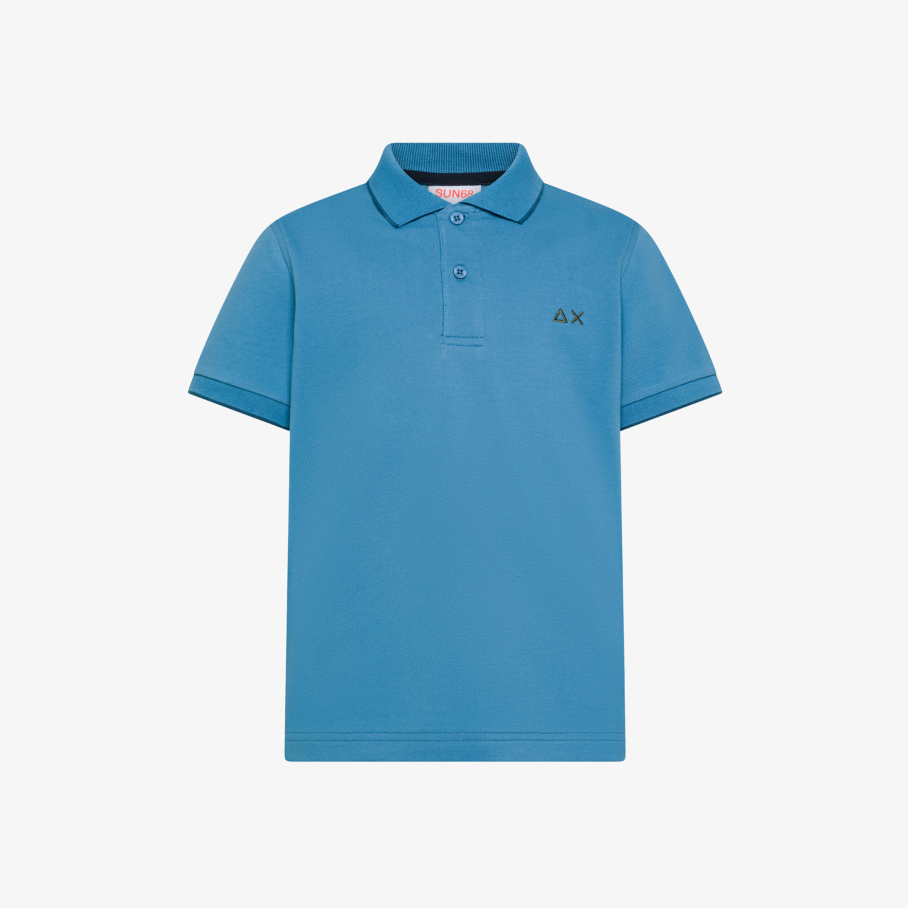 Boy's polo small stripe on collar s/s