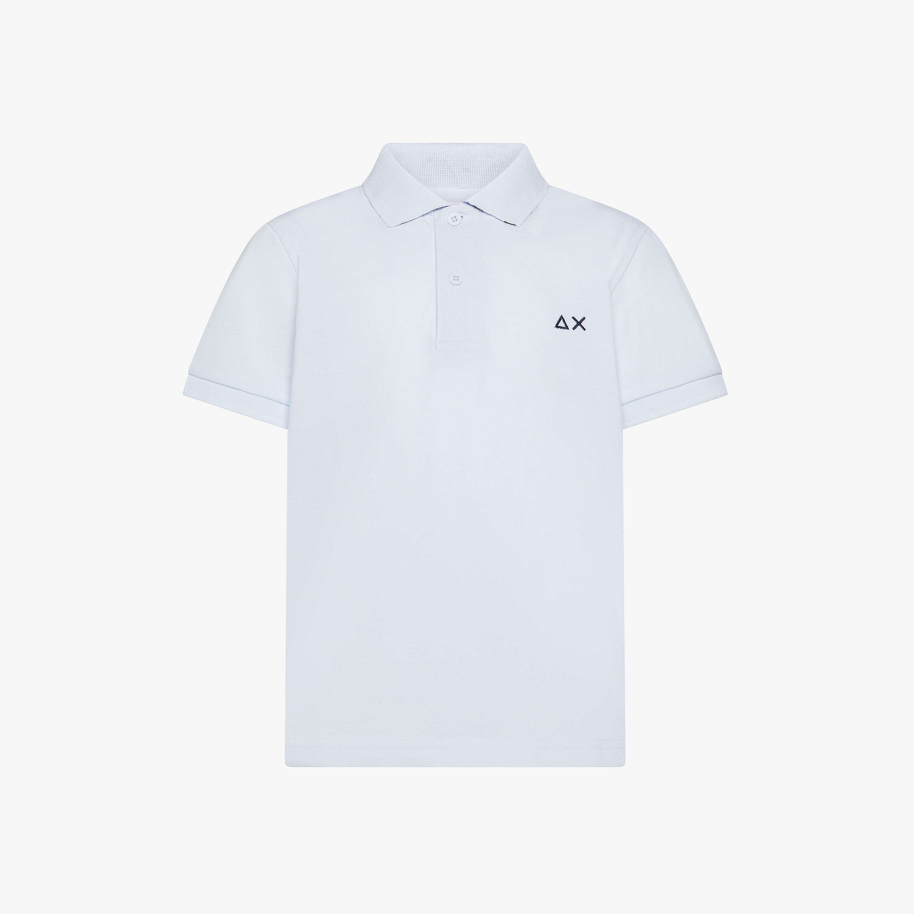 Boy's polo print under collar s/s