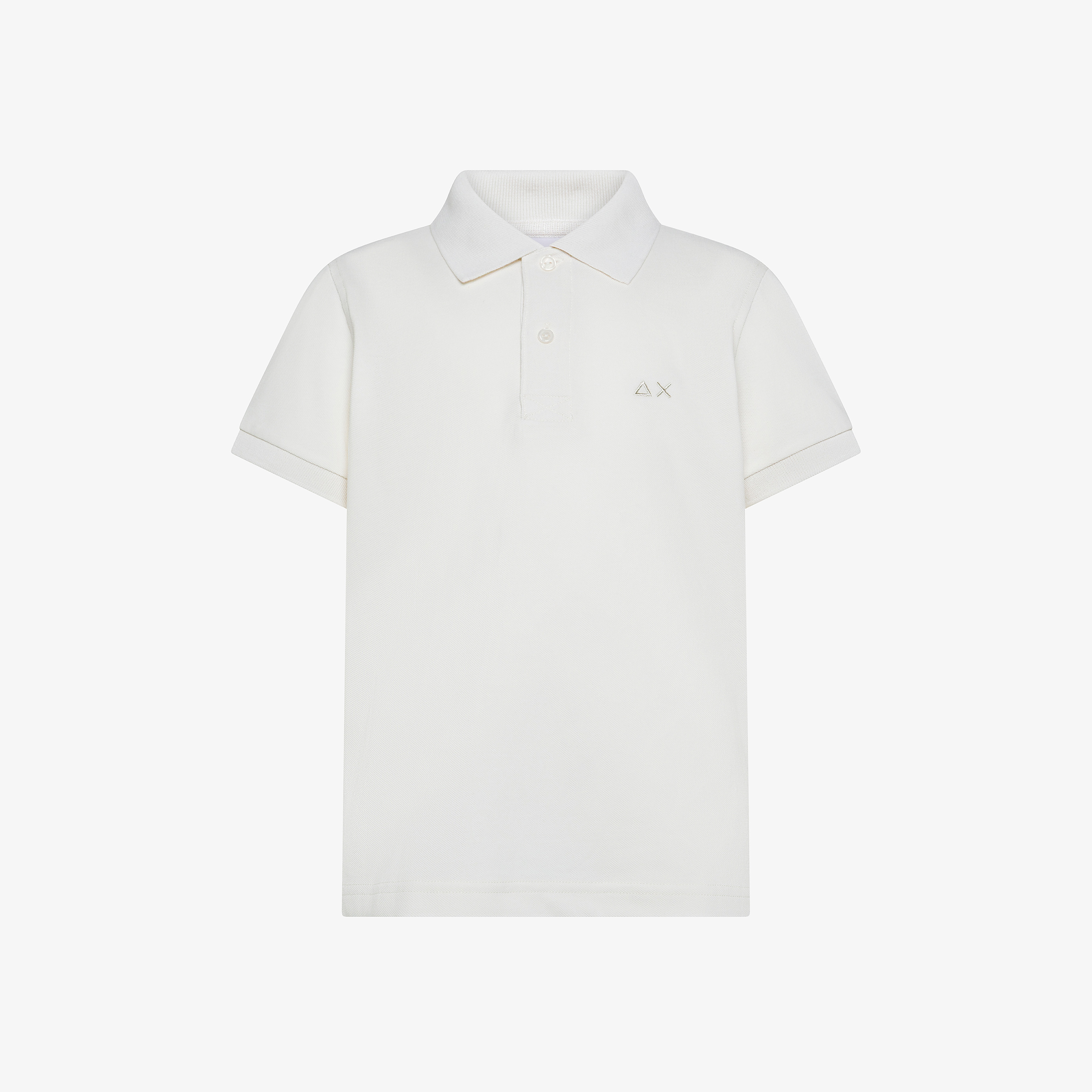 Off white short-sleeved cotton polo