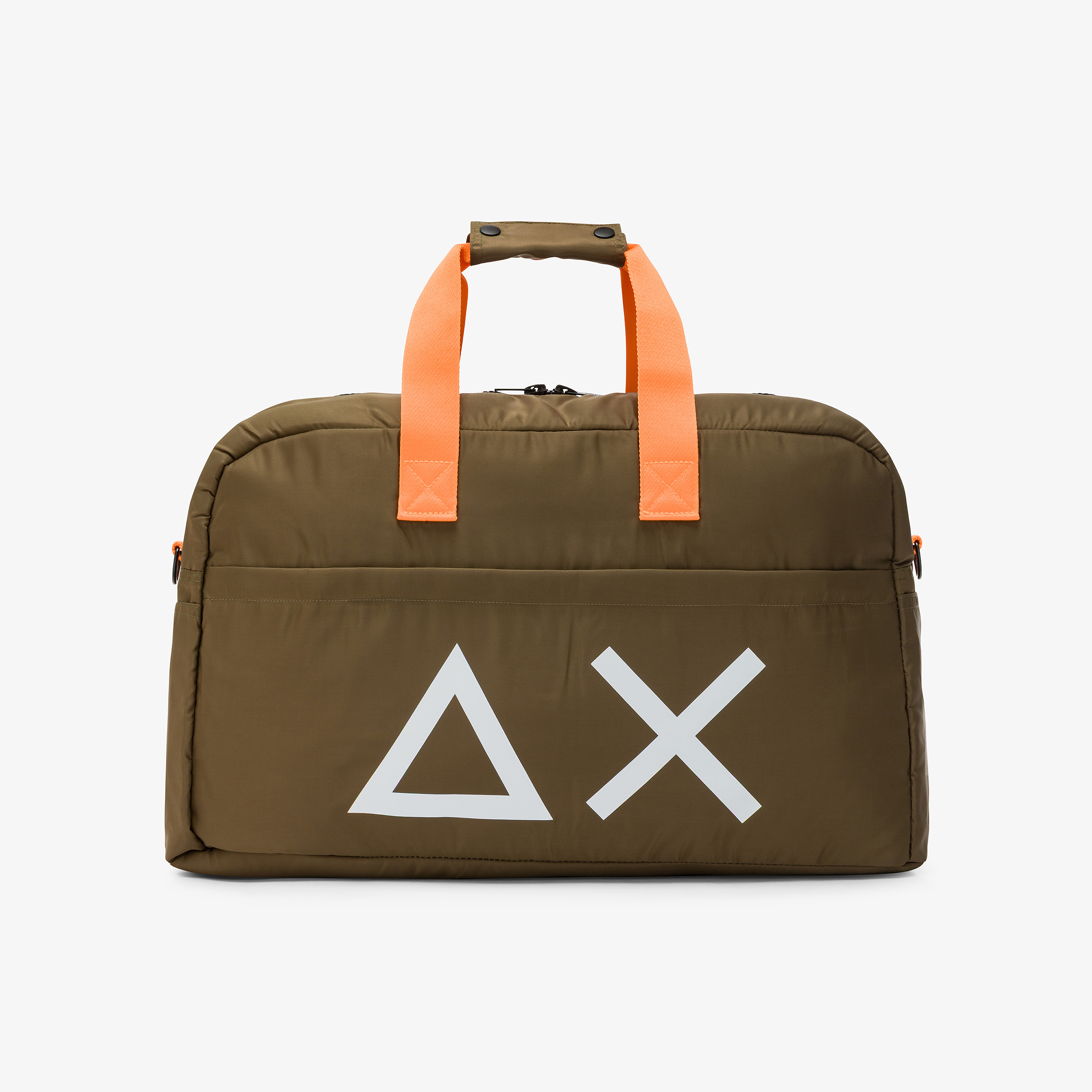 Dark green nylon duffle bag