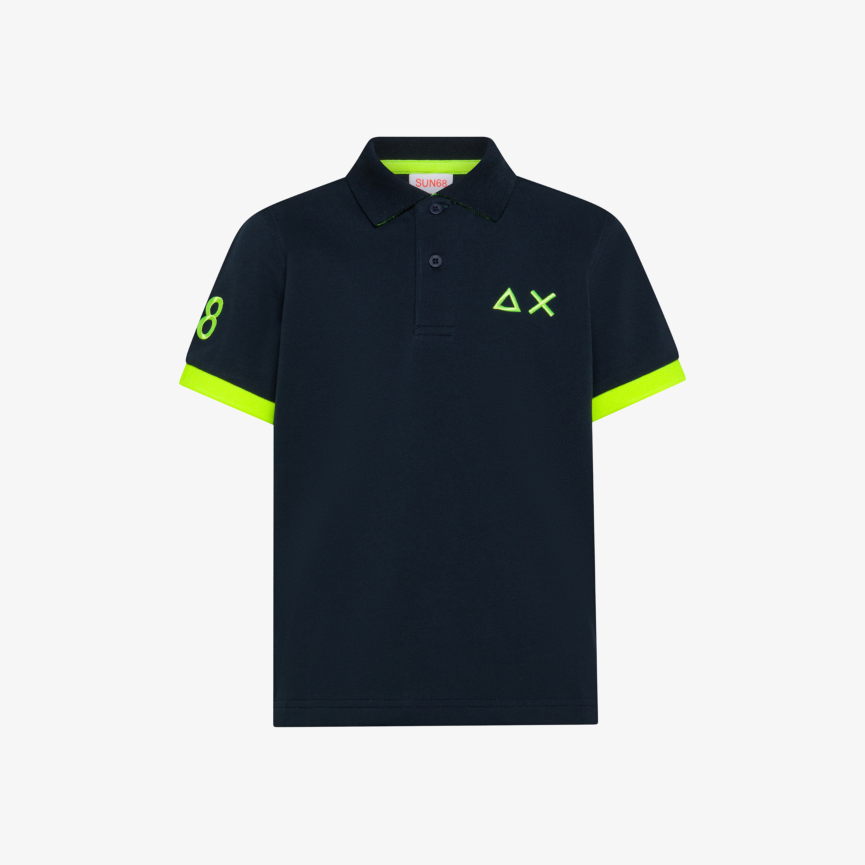 Boy's polo big logo fluo s/s