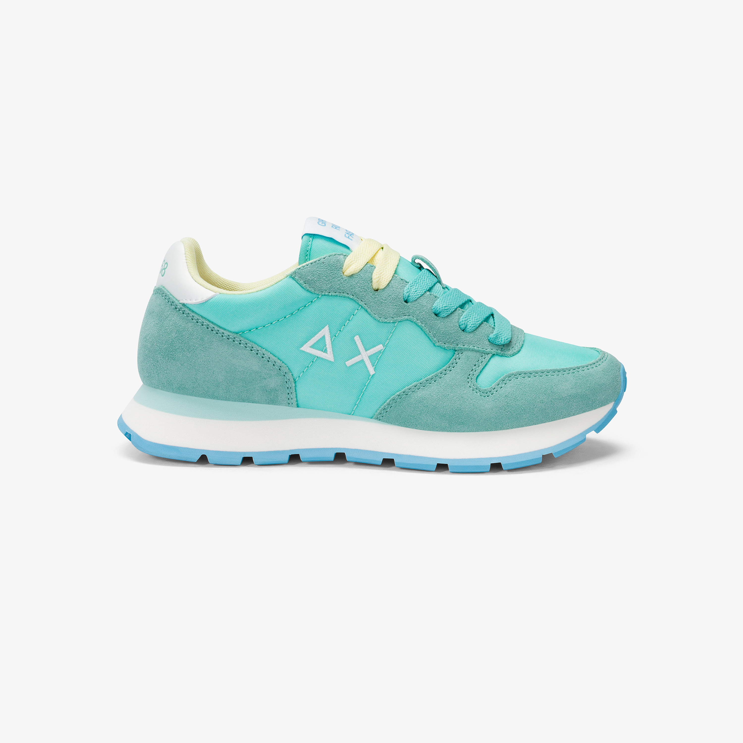 Ally aquamarine green suede and nylon sneaker