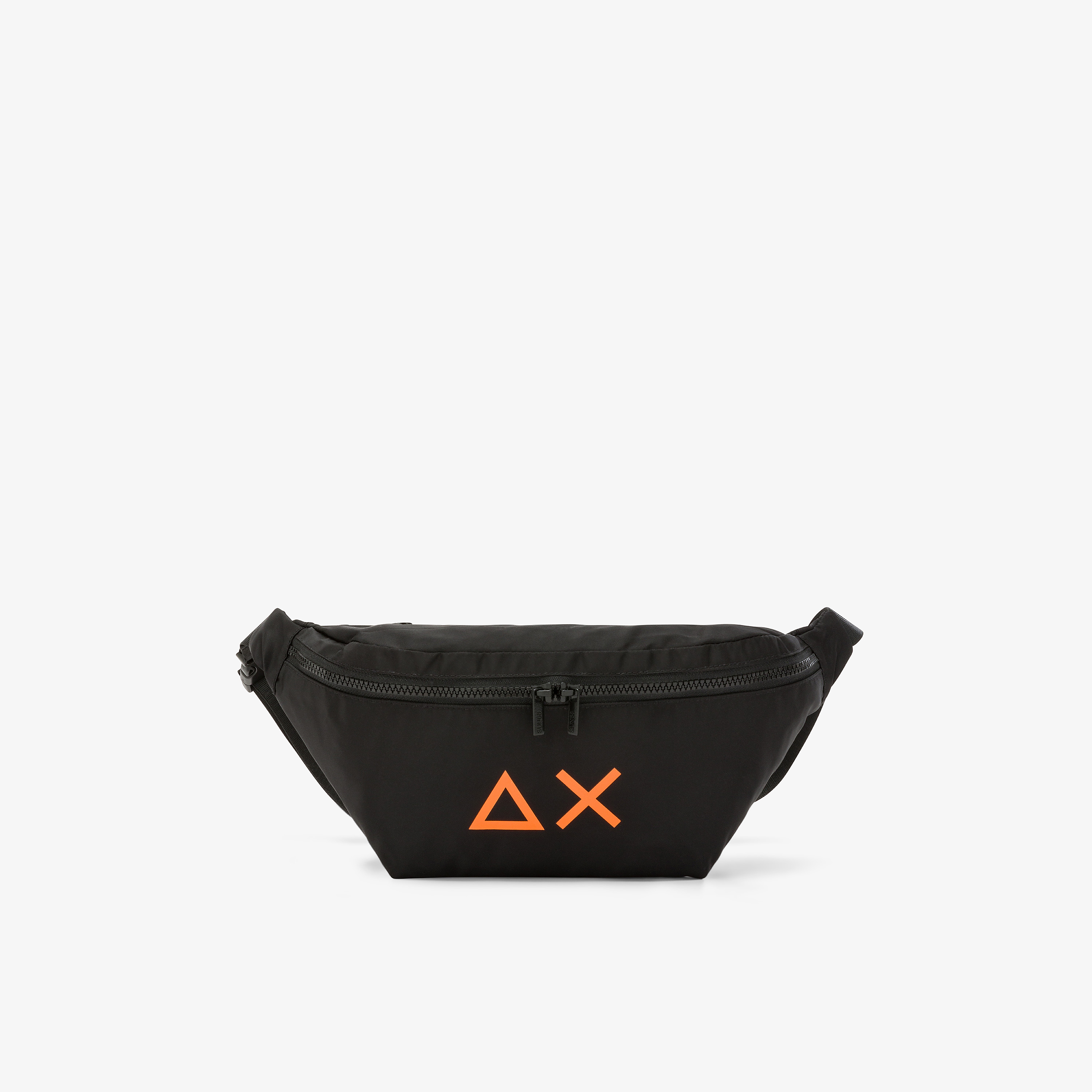 Black nylon belt bag with logo