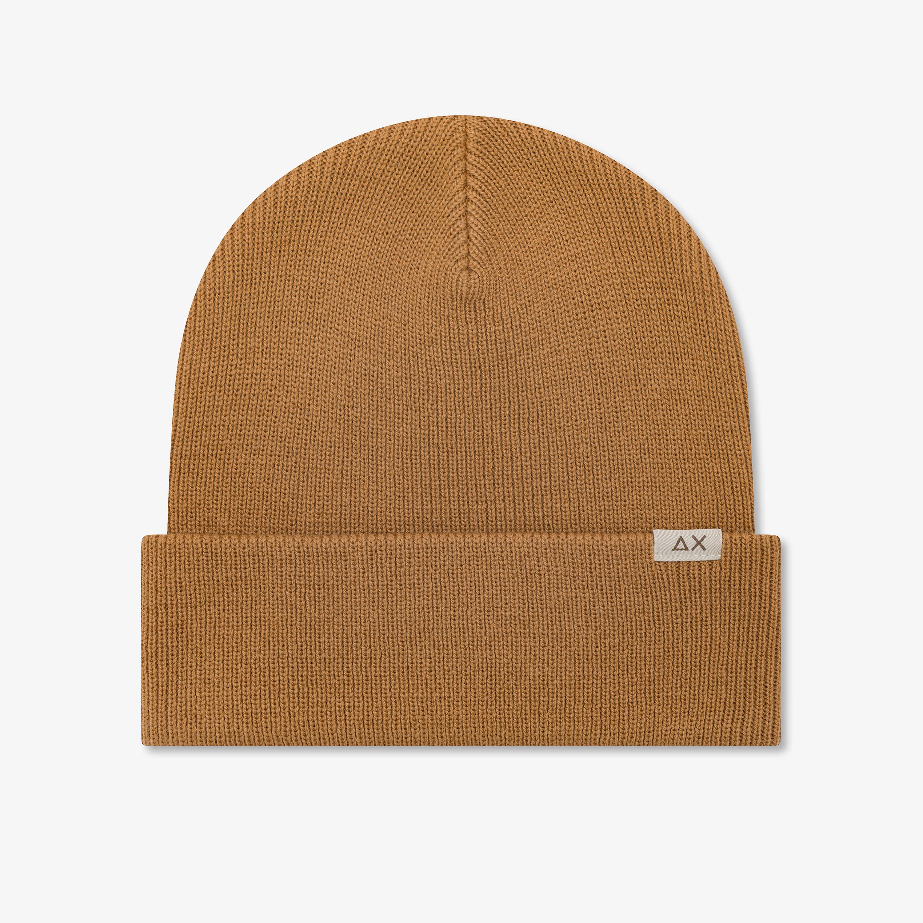 Berretto beanie in misto lana a costine marrone deserto