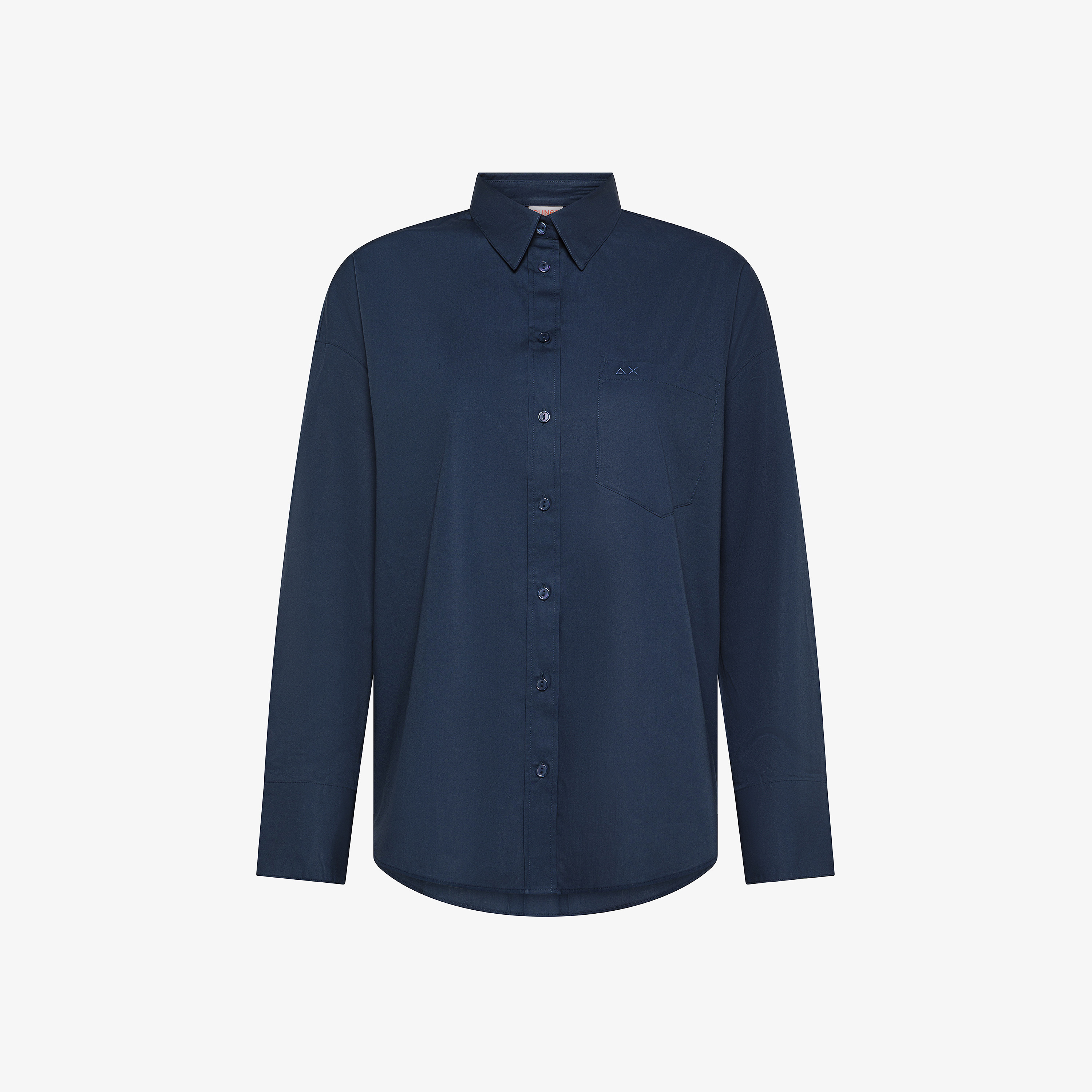 Camicia over in cotone blu navy