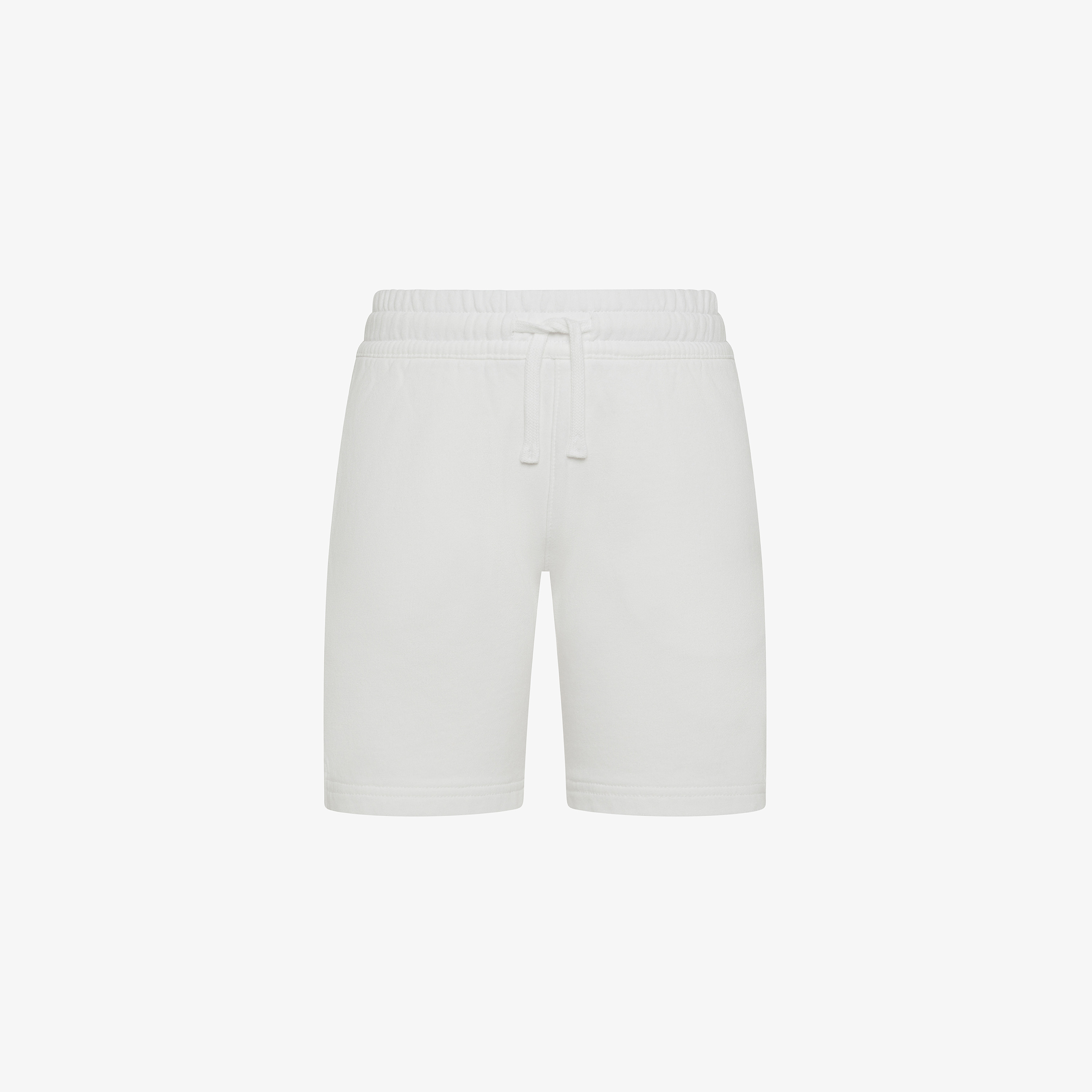 Bermuda in felpa di cotone bianco panna