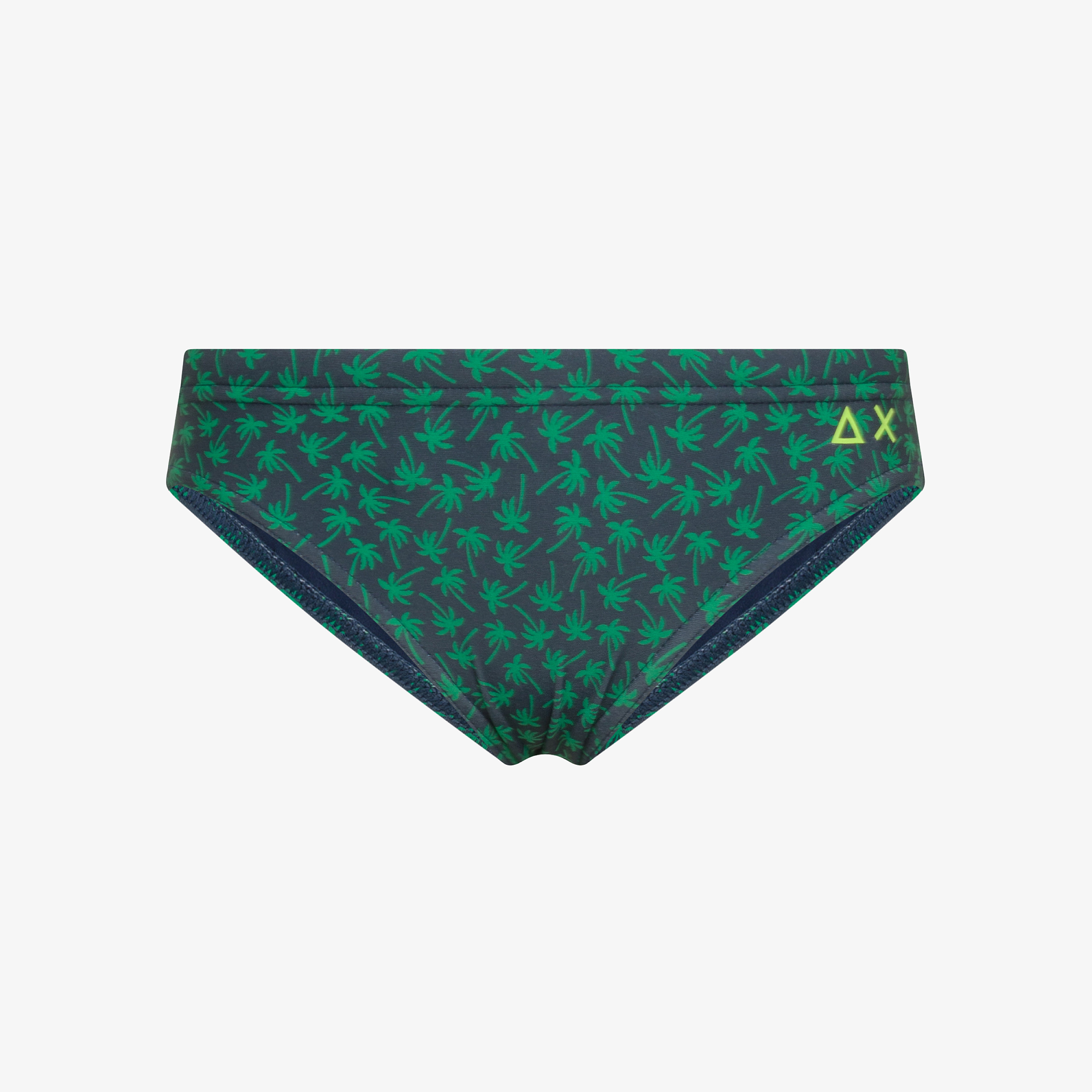 Slip mare con stampa blu navy e verde prato
