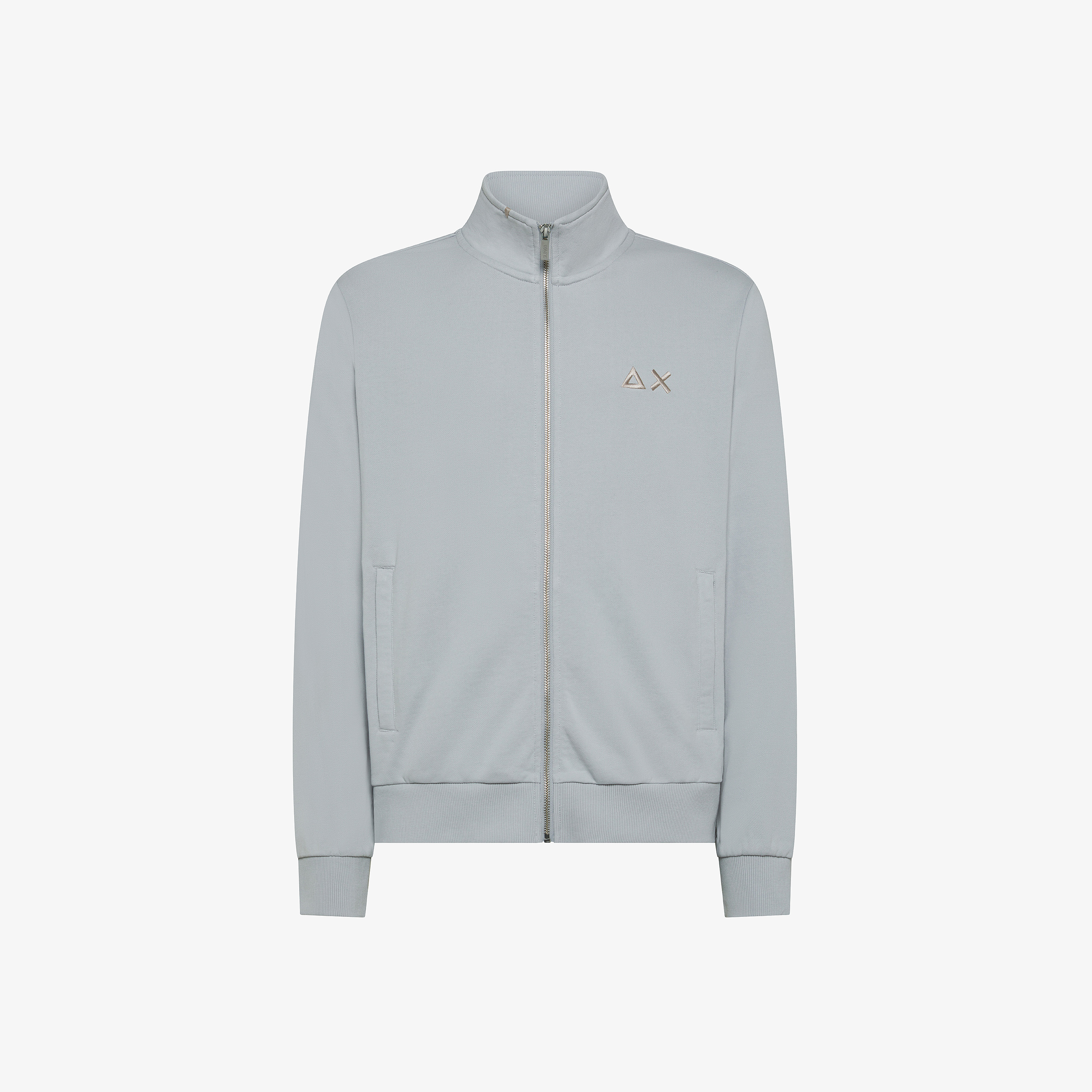 Light grey cotton zip sweatshirt