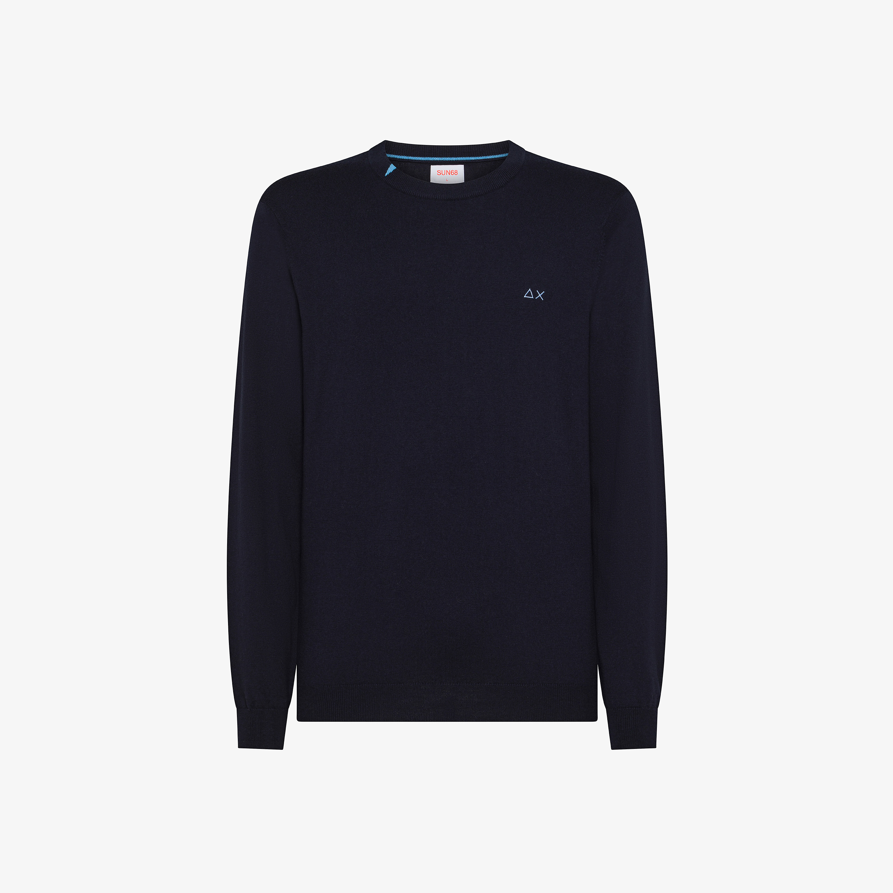 Maglia girocollo in misto lana navy blue