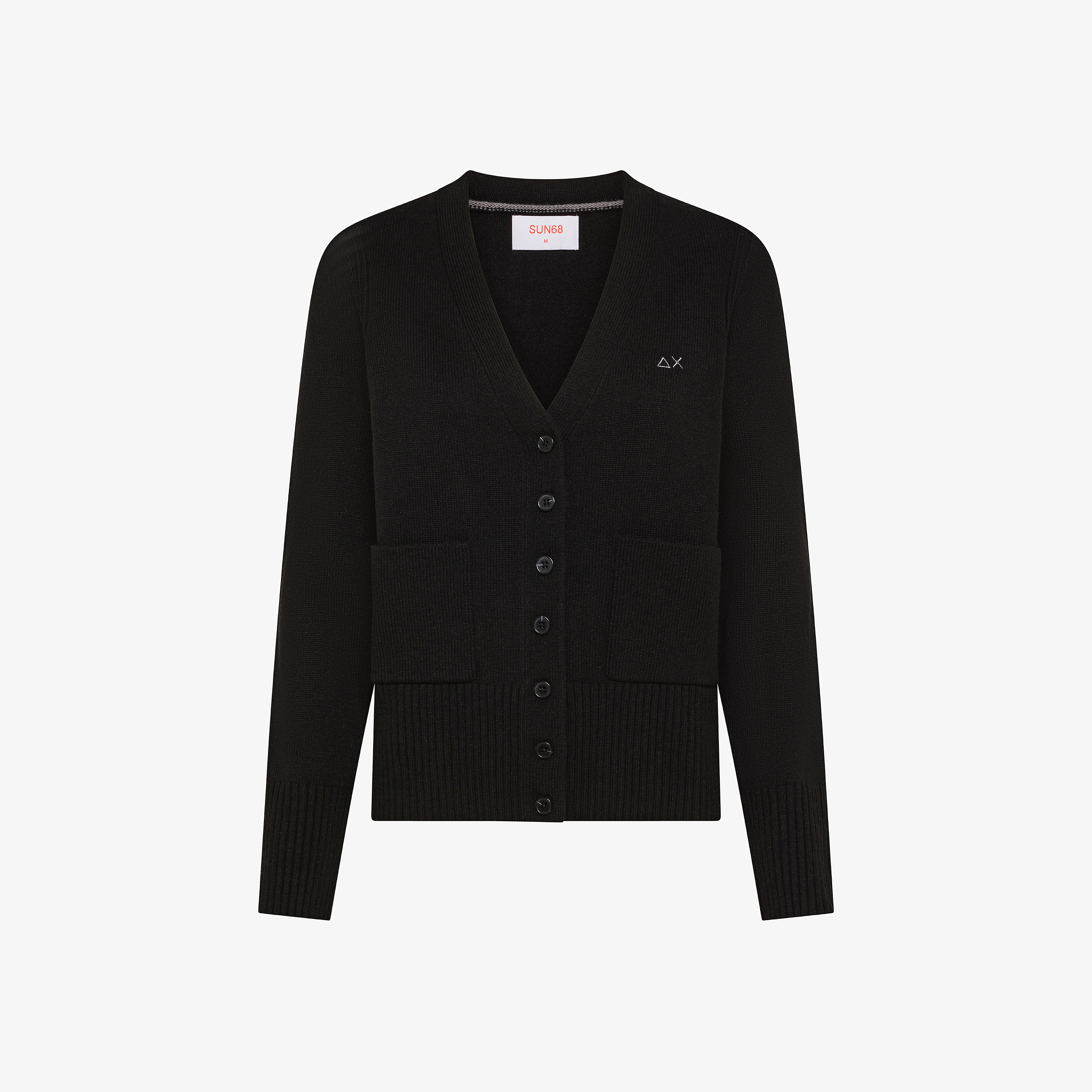 Cardigan in filato di lana e cashmere nero