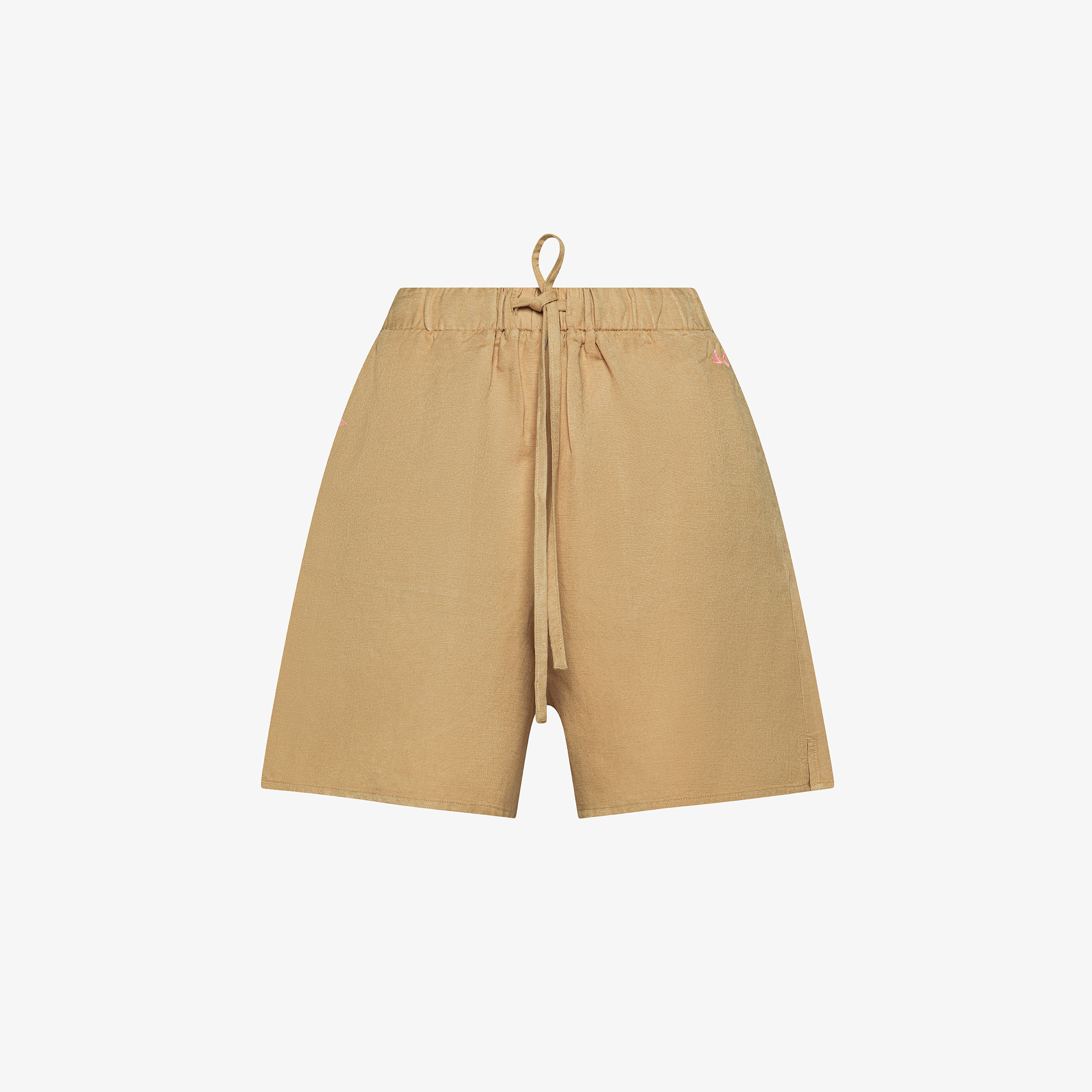 Shorts in lino cammello