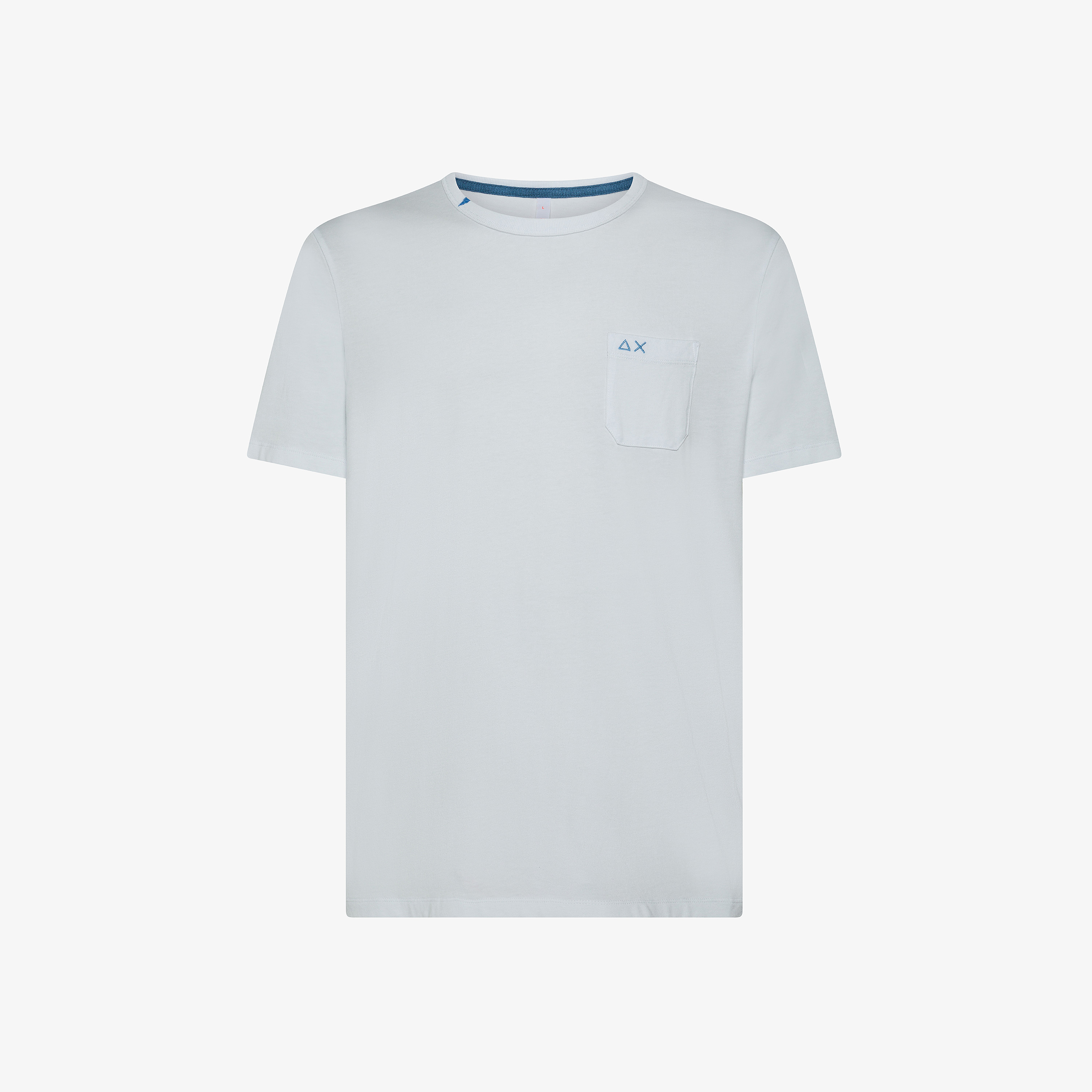 White cotton jersey T-shirt with chest pocket