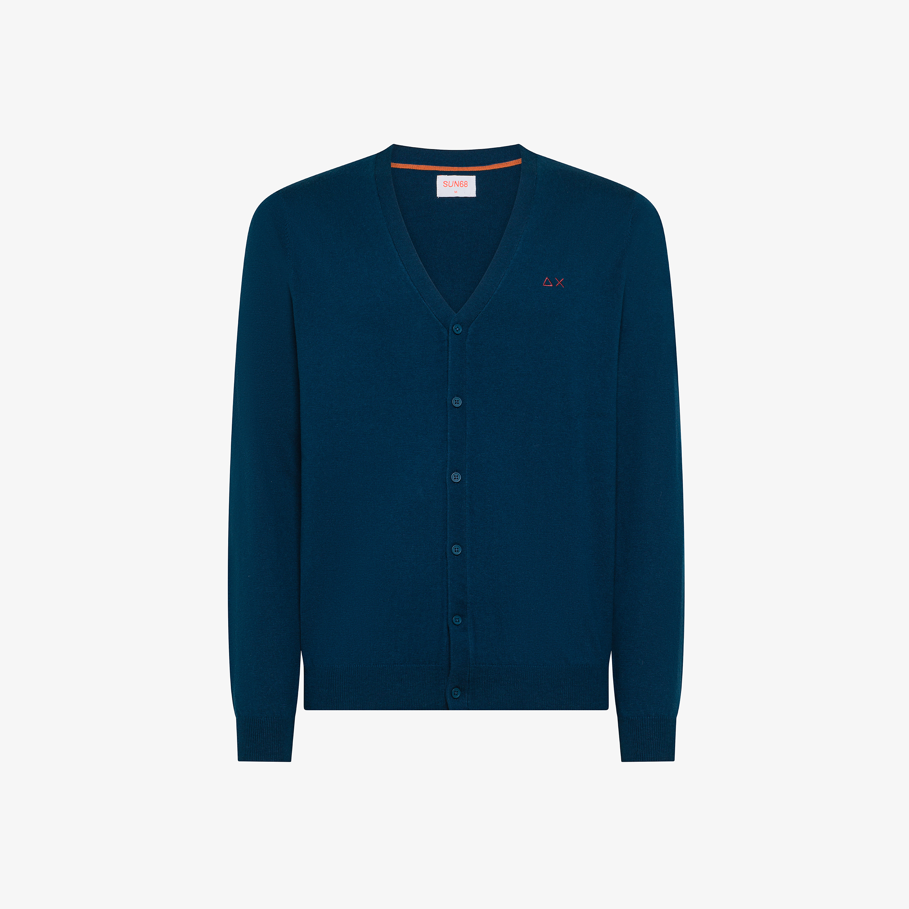 Cardigan in lana e cotone petrolio