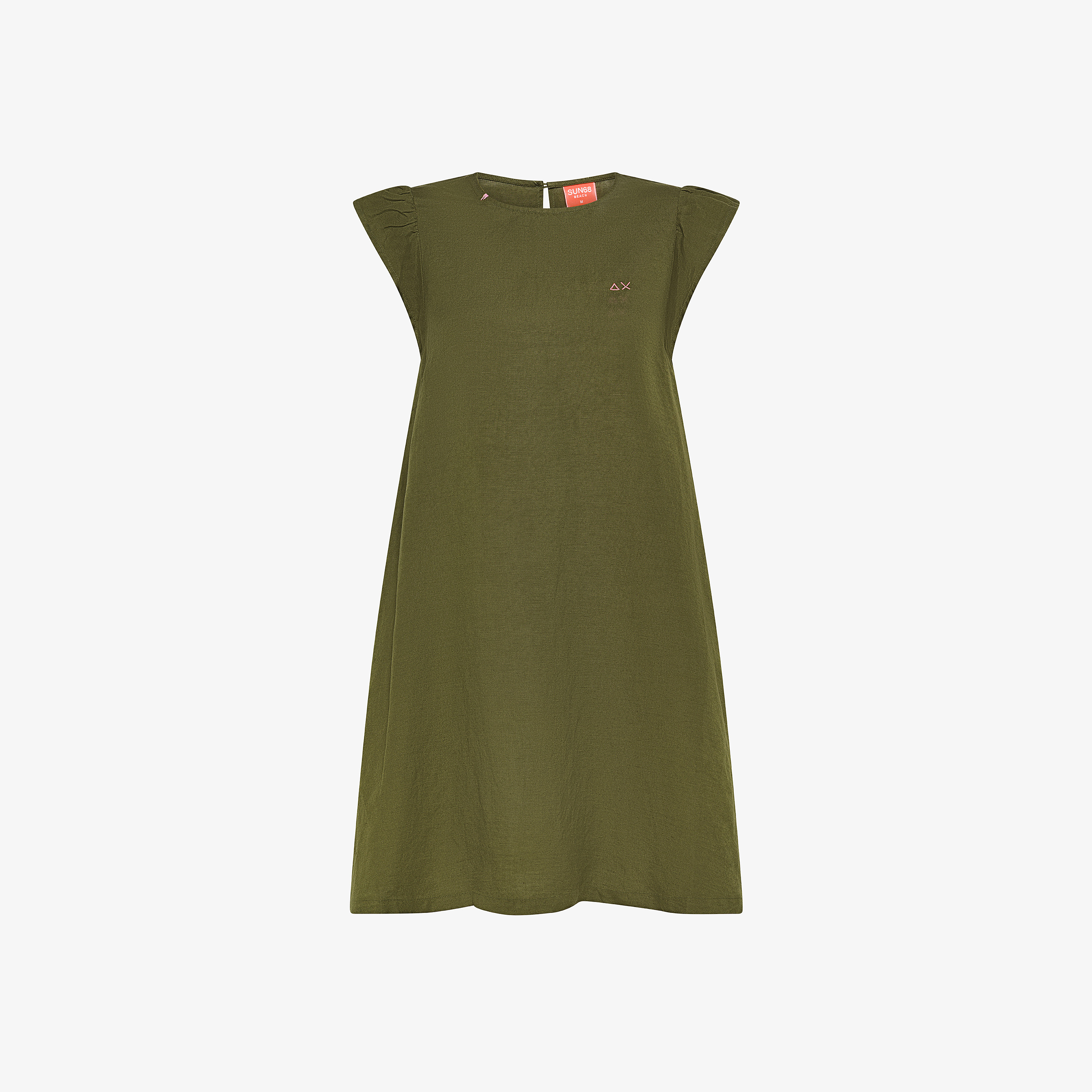 Abito in misto lino verde scuro