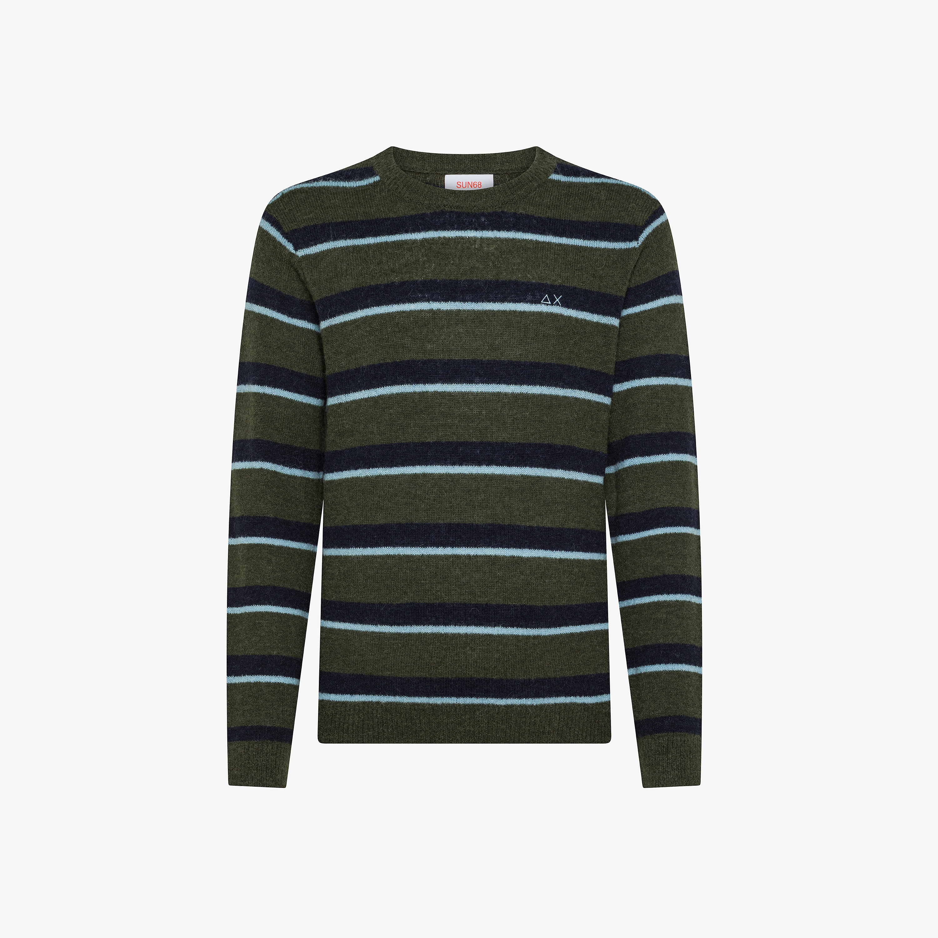 Maglia in lana e alpaca a righe dark military/navy blue Maglia in lana e alpaca a righe dark military/navy blue