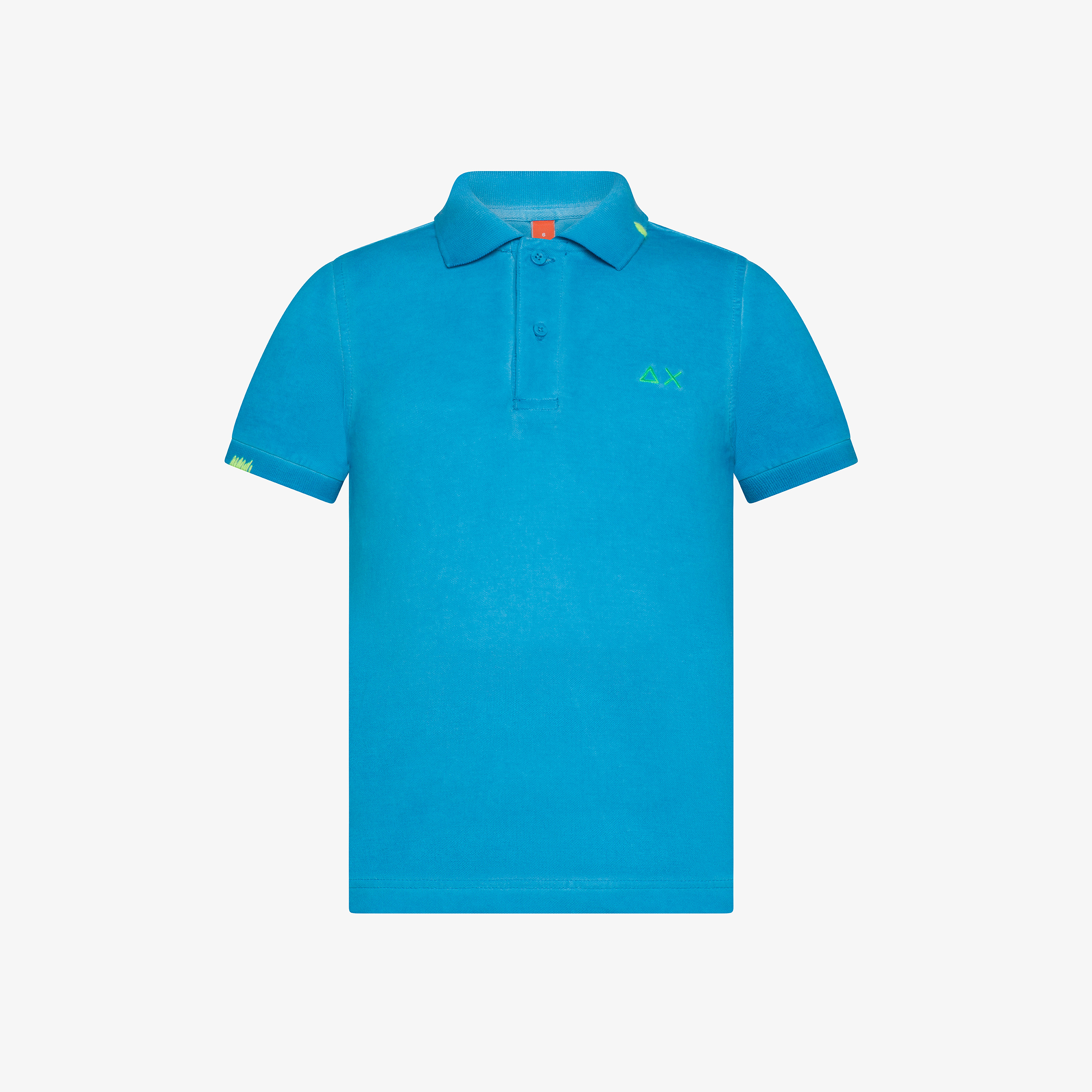 Light ottanio cotton piqué polo shirt