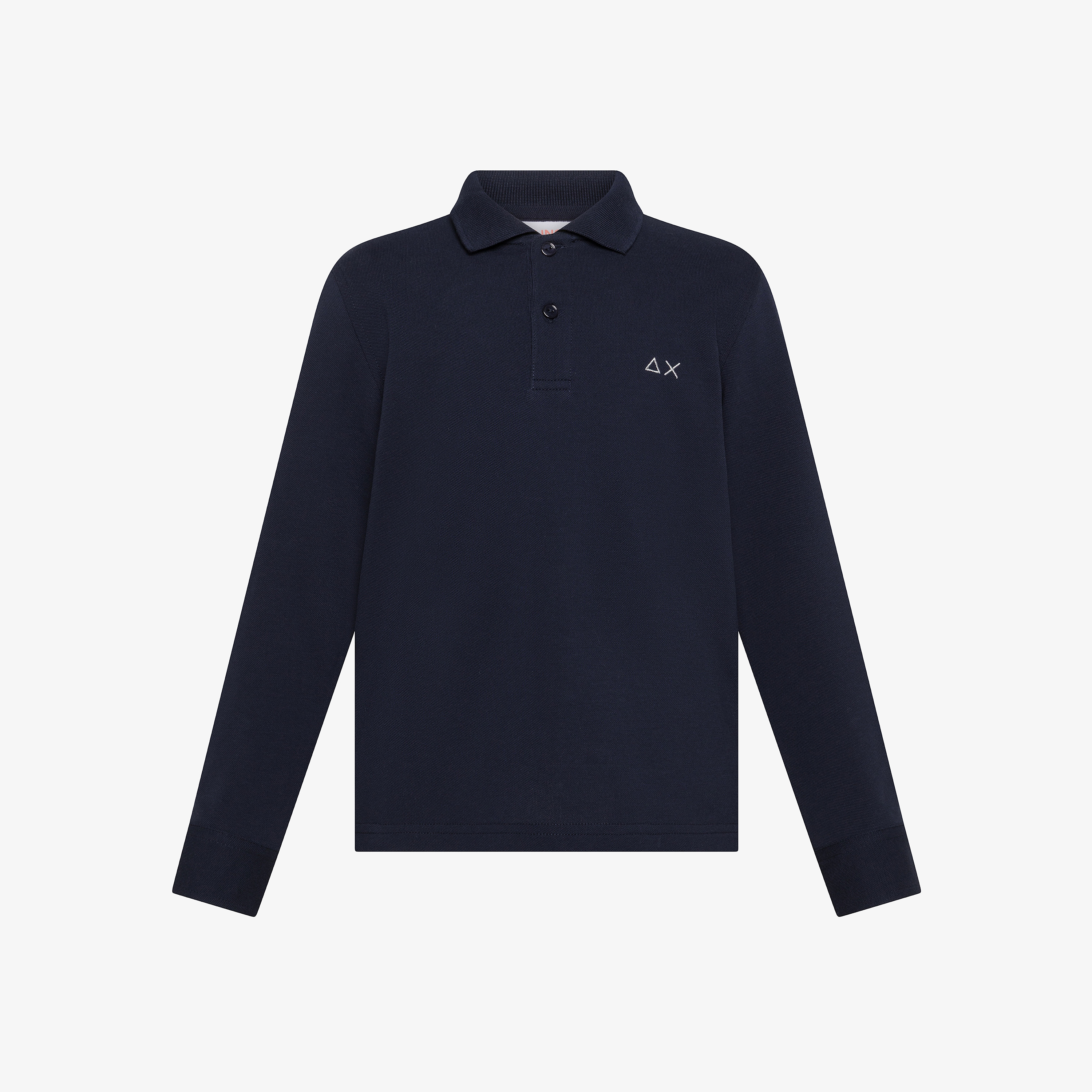 Polo in piquet di cotone con patch navy blue Polo in piquet di cotone con patch navy blue