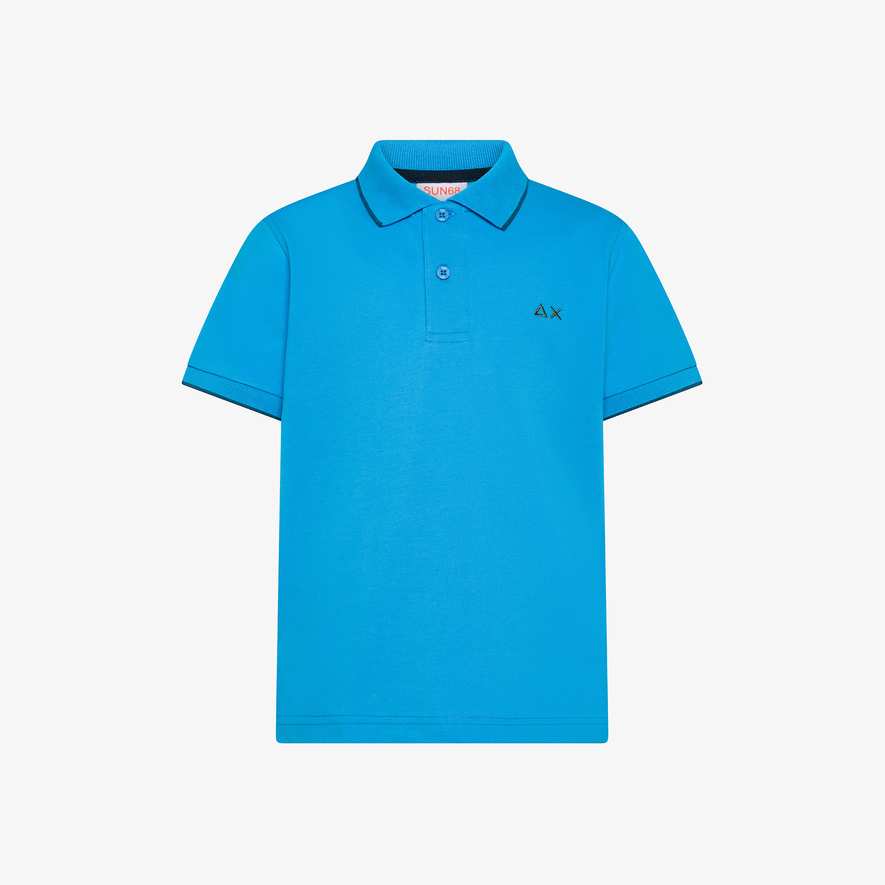 Boy's polo small stripe on collar s/s