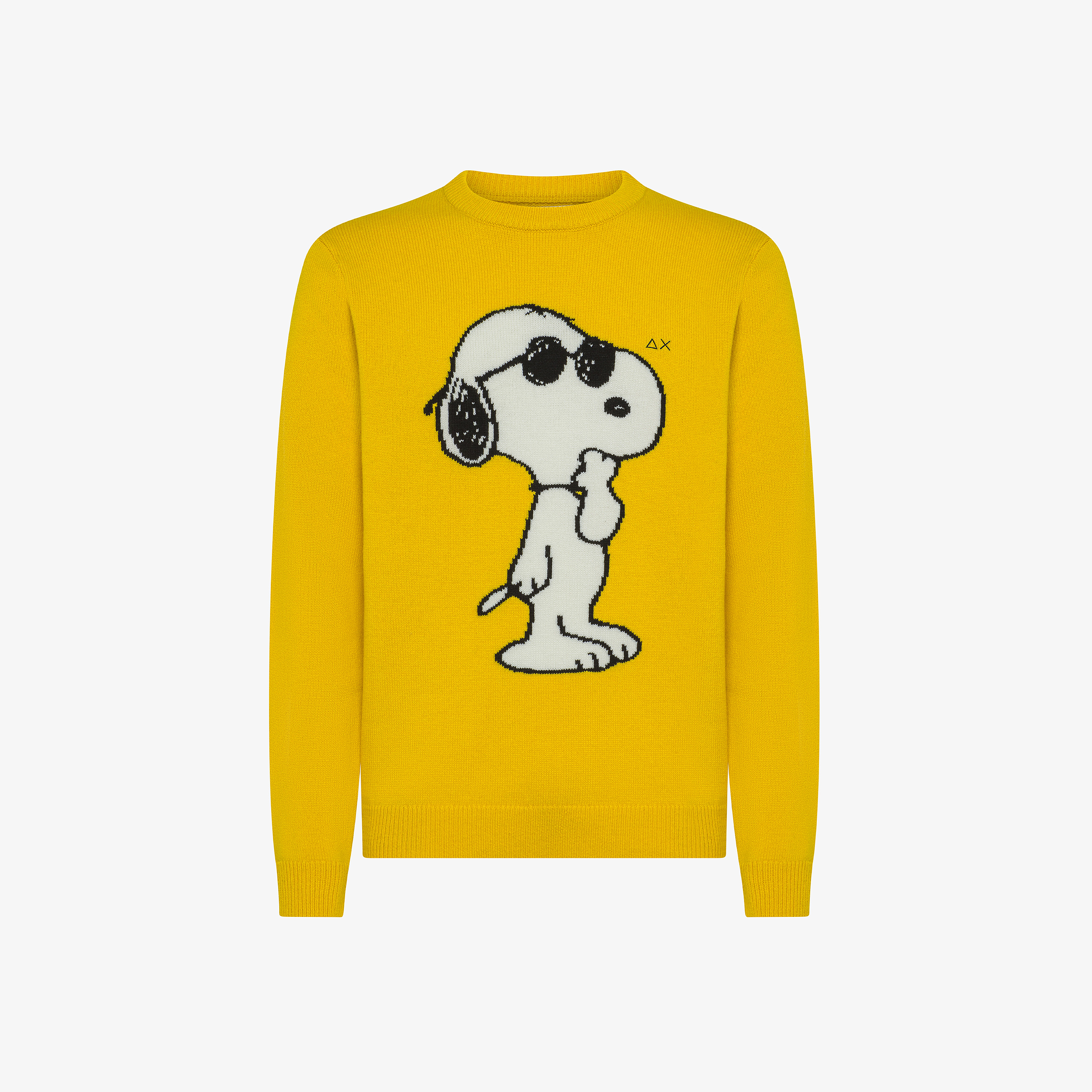 Yellow Peanuts wool and cashmere jacquard jumper