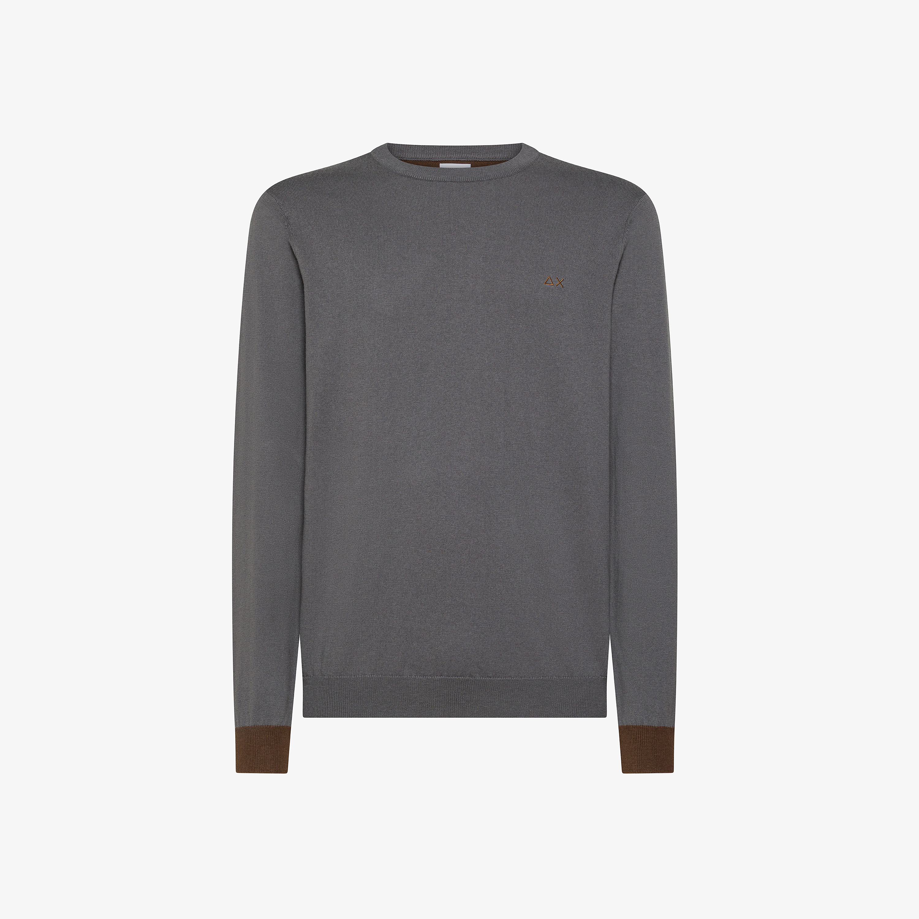 Maglia in lana e cotone con patch grigio scuro
