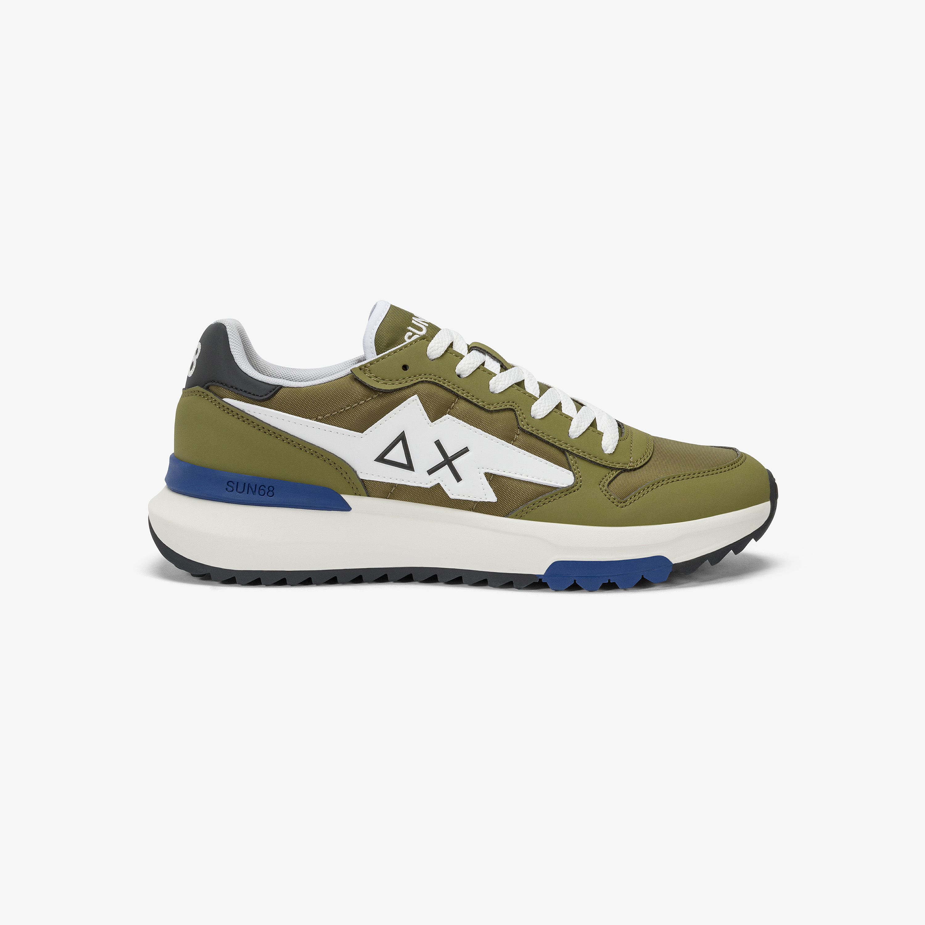 Niki military green nylon and PU sneaker