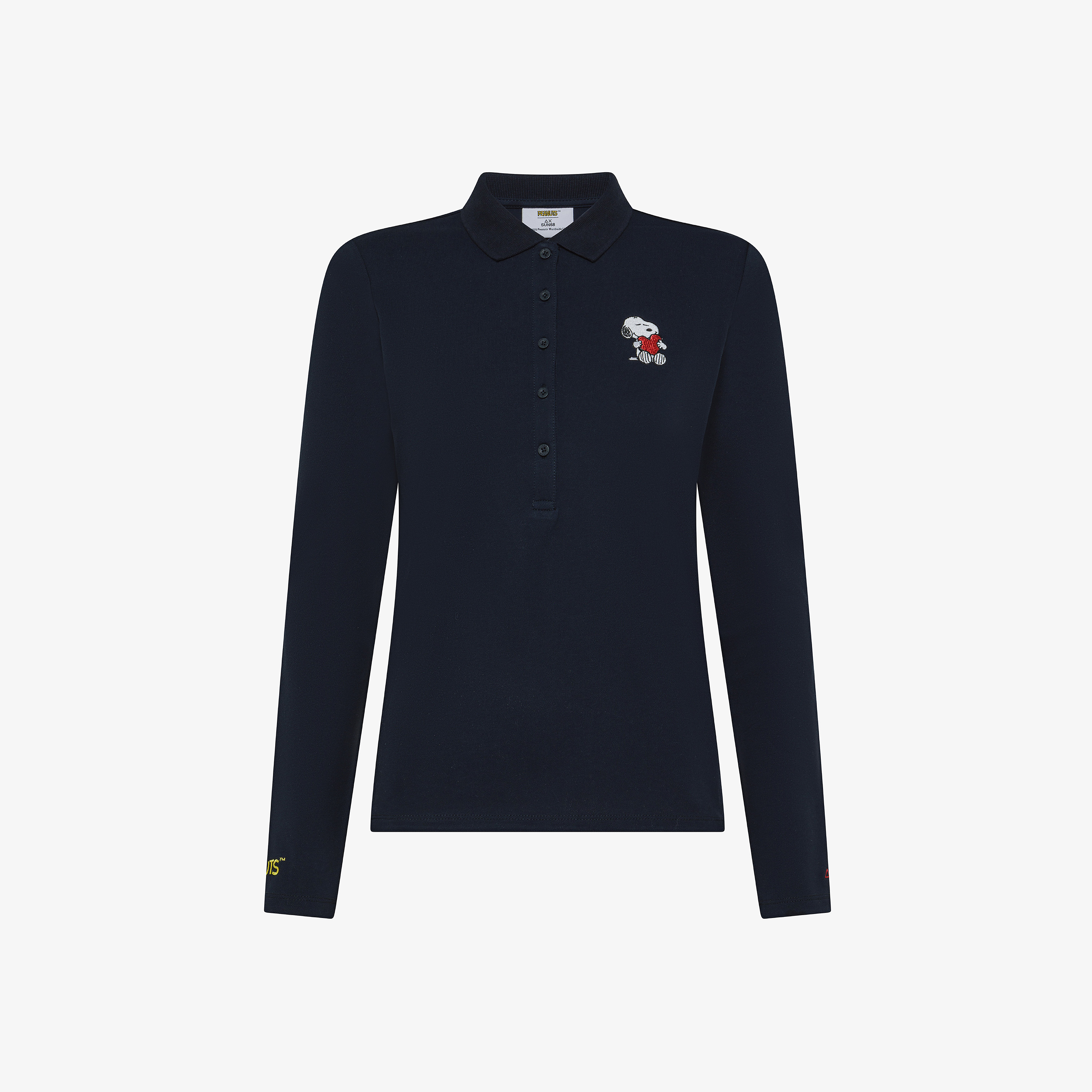 Navy blue Peanuts cotton piqué slim-fit polo shirt