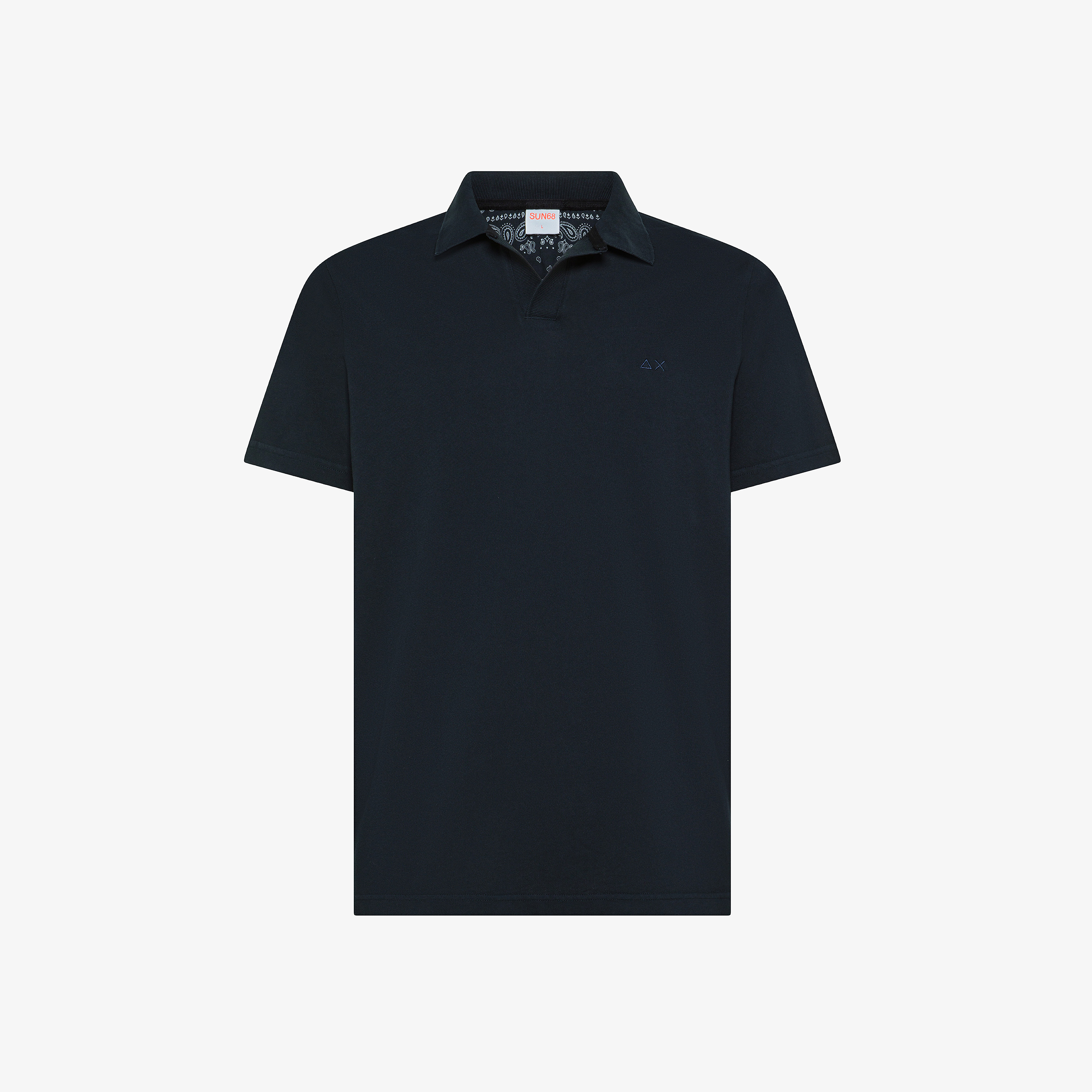 Polo in piquet di cotone blu navy