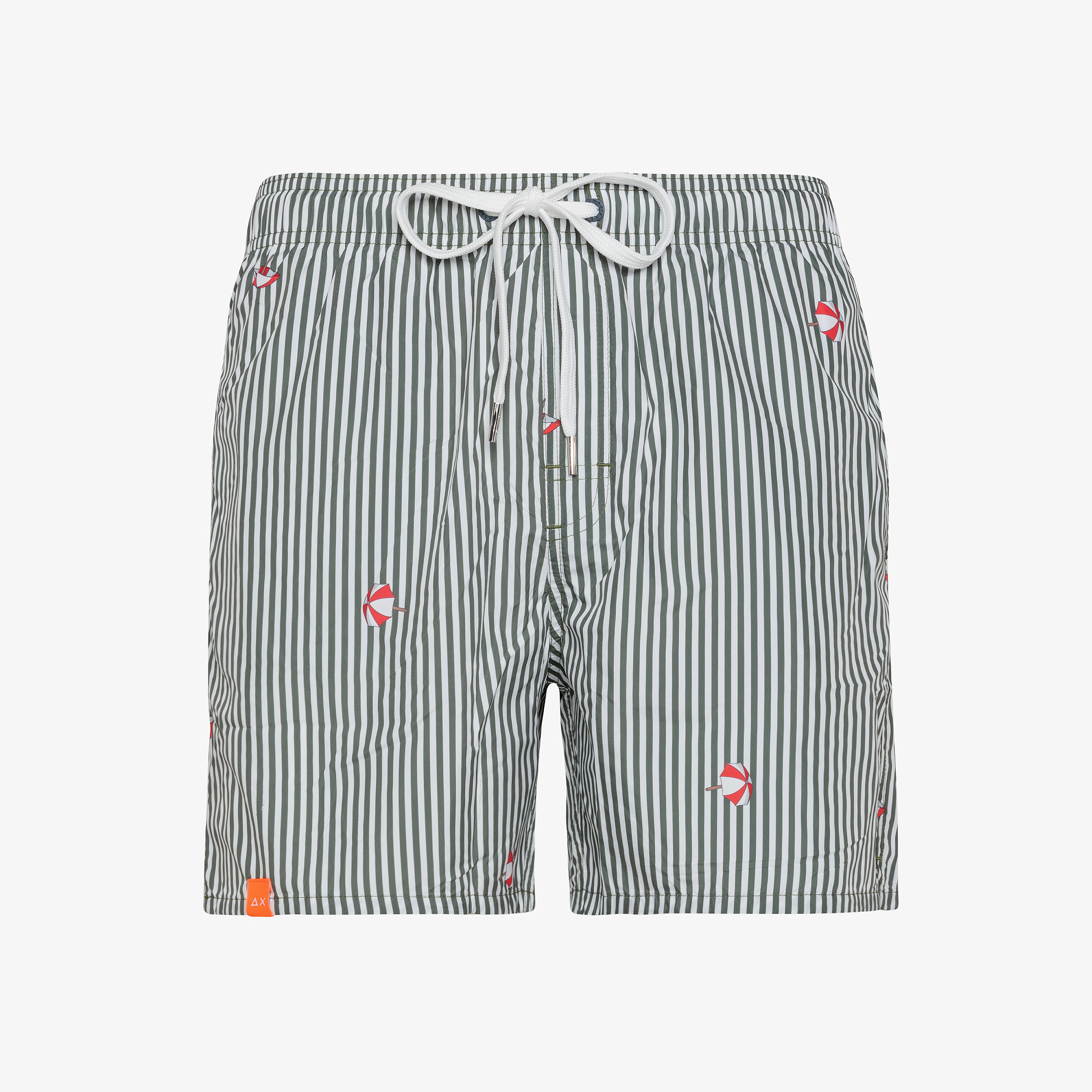 Boxer mare a righe bianche e verde militare