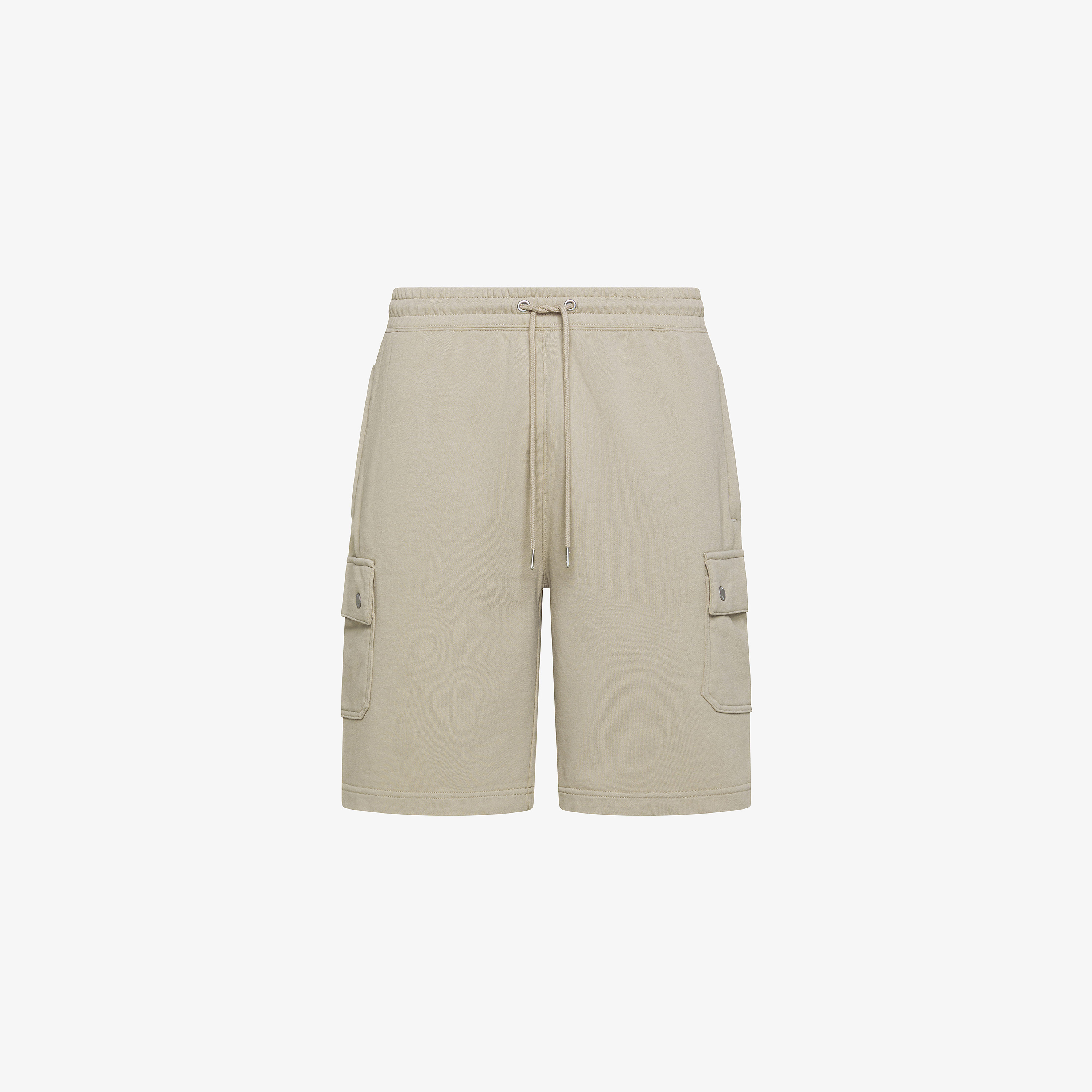 Stone cotton fleece cargo shorts